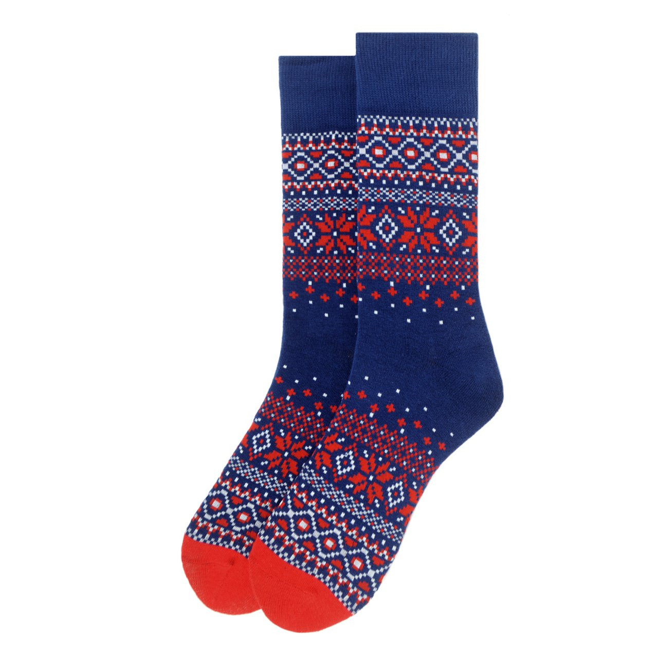 Men's Retro Winter Crew Socks – Navy Blue Nostalgia