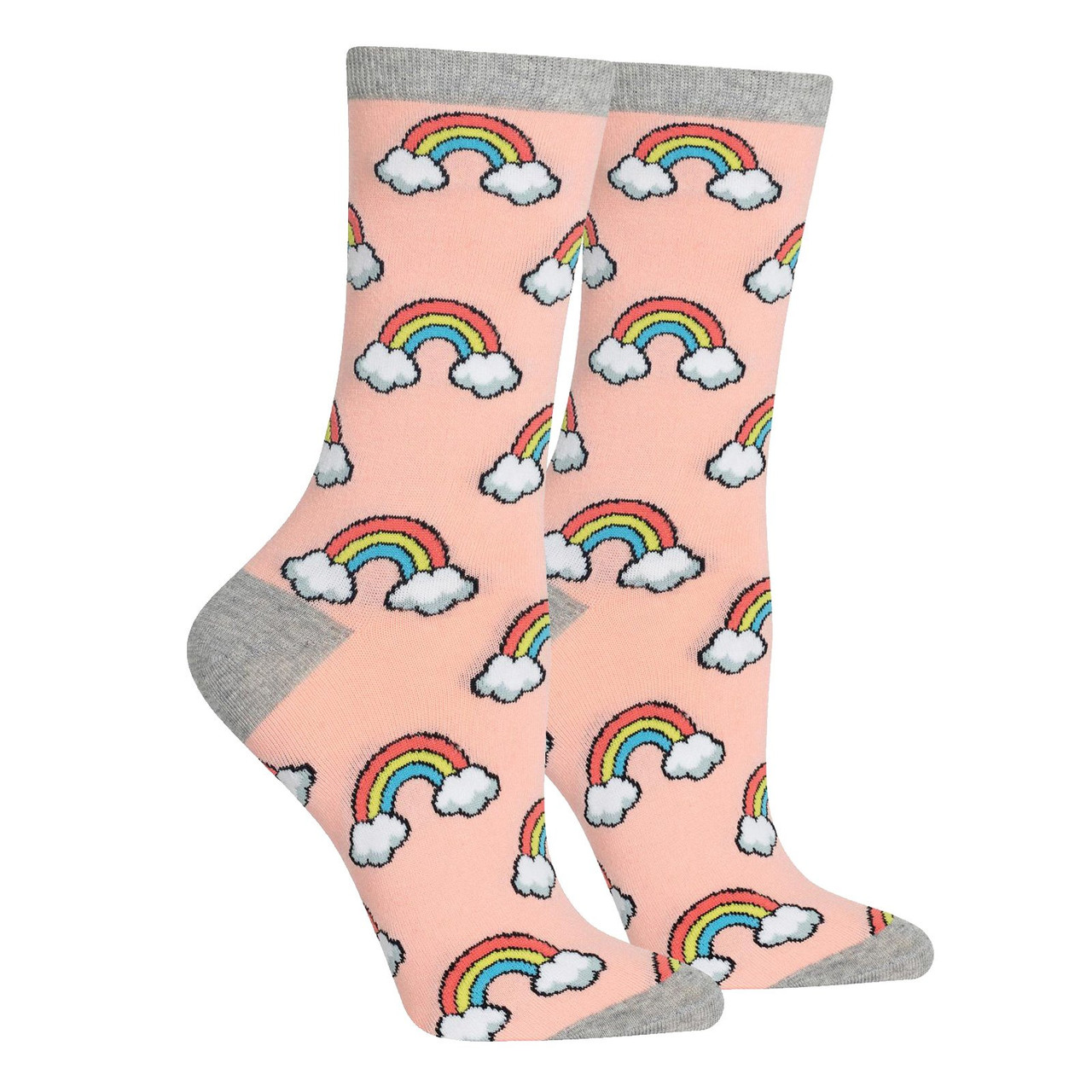 Blush Bliss: Women's Rainbow Crew Socks