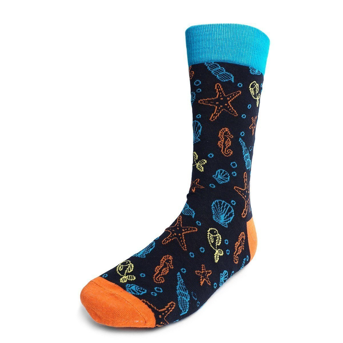 Men's Crew Socks with Underwater Sea Creature Print