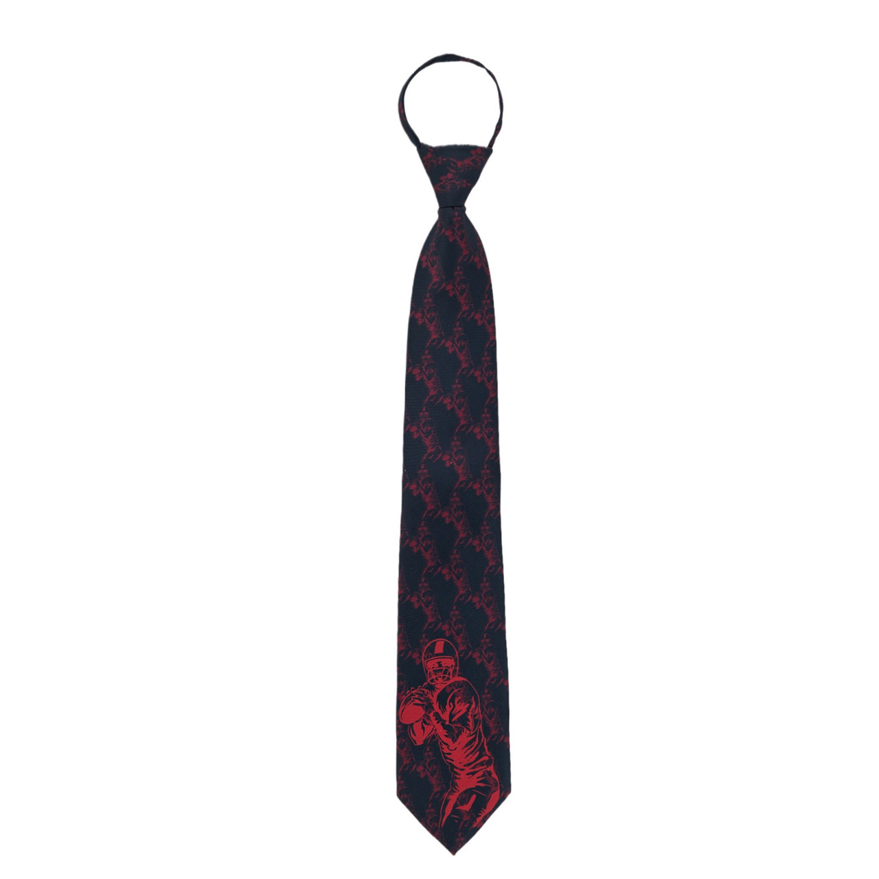 Red Football Player Silhouette Tie