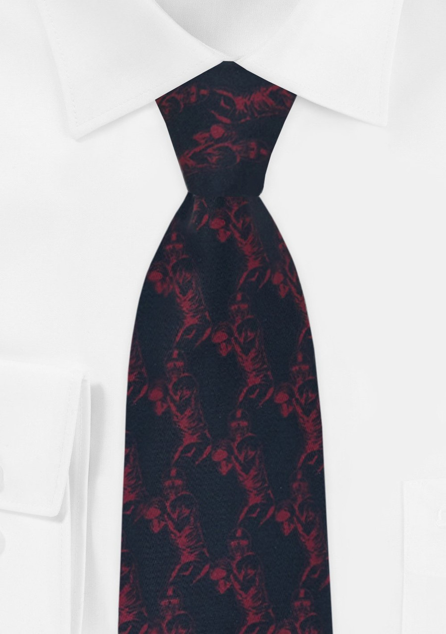 Red Football Player Silhouette Tie