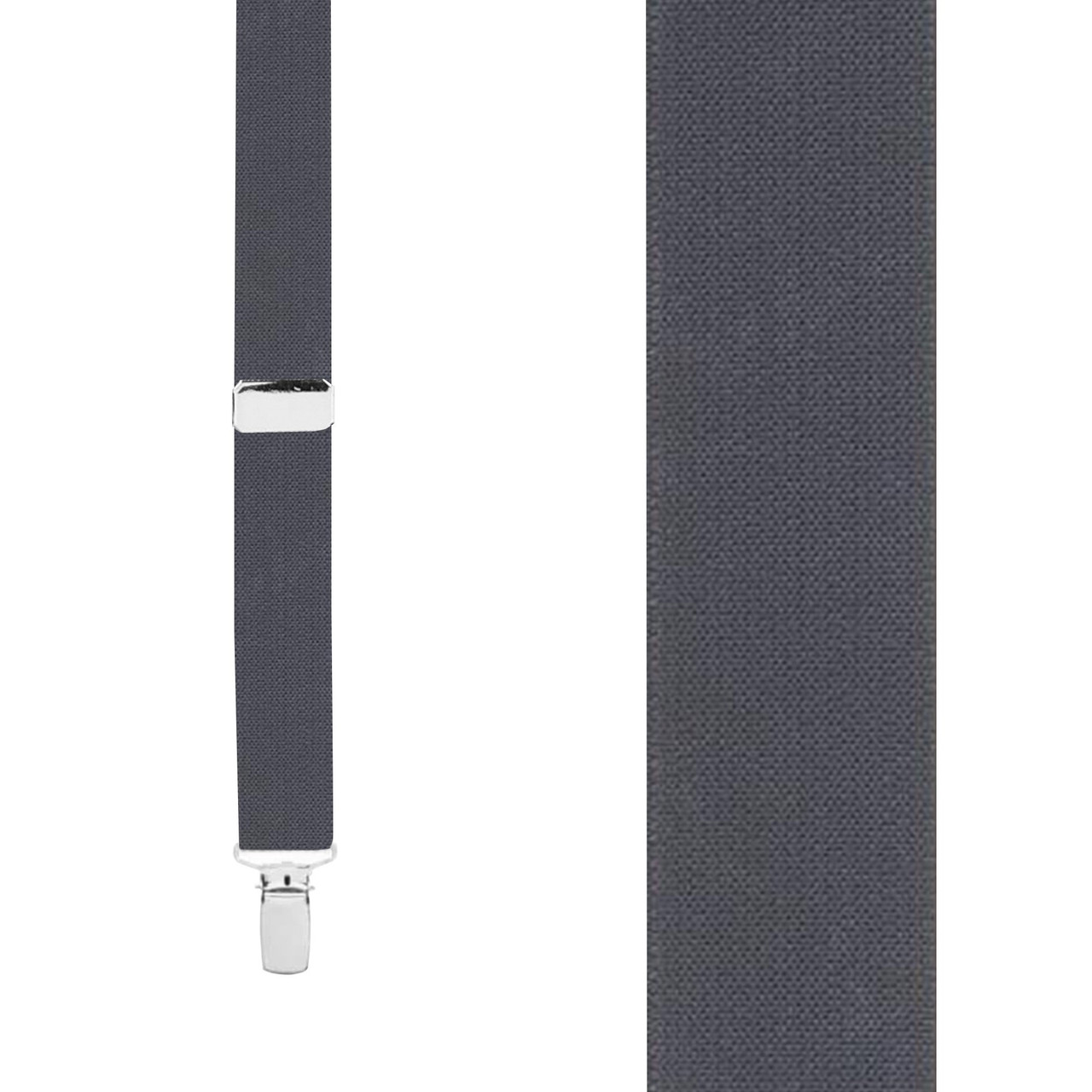 Dark Gray X-Back Suspenders - 1 1/4" Width, 48" Length