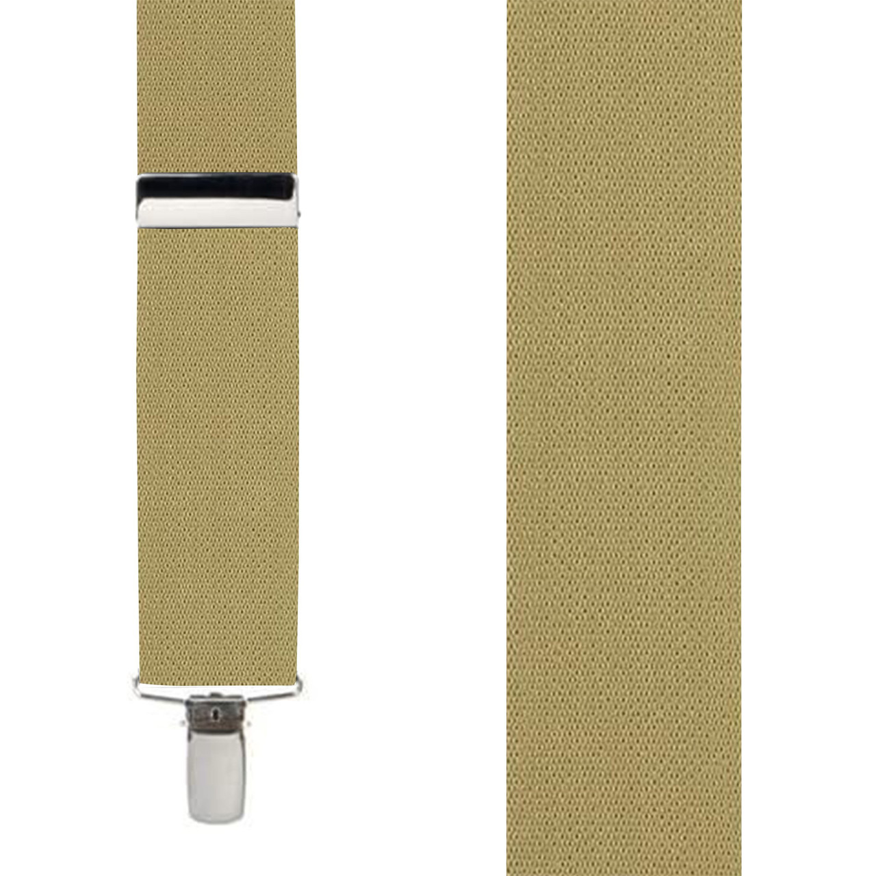 Tan X-Back Suspenders - 1 1/2" Width, 48" Length