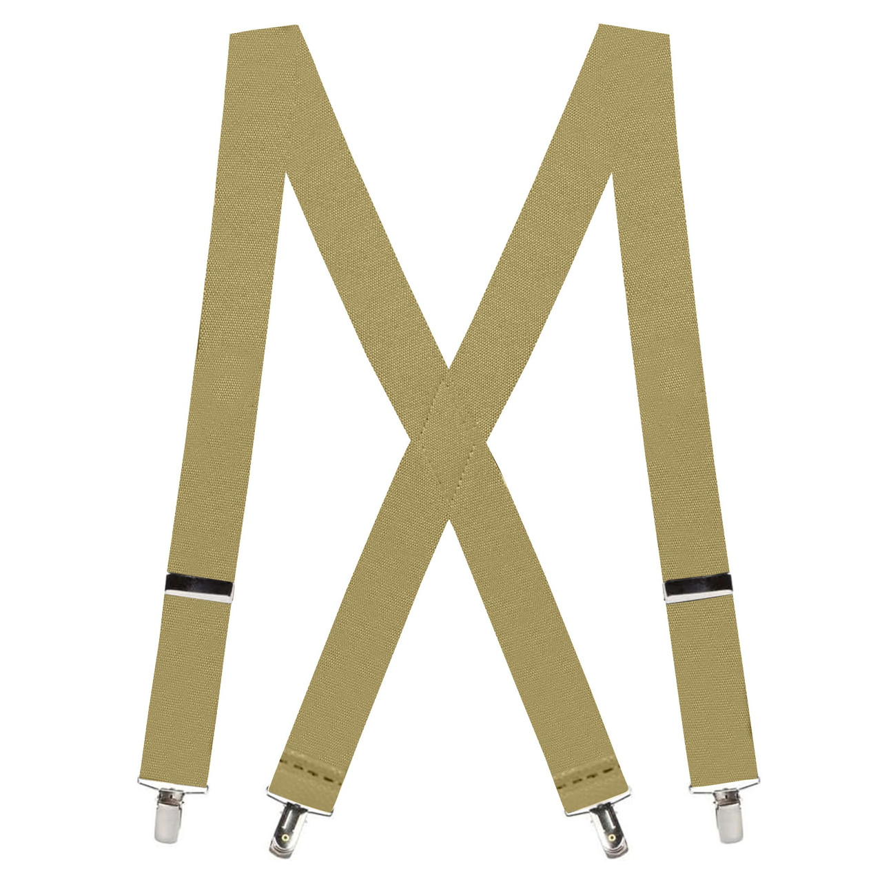 Tan X-Back Suspenders - 1 1/2" Width, 48" Length
