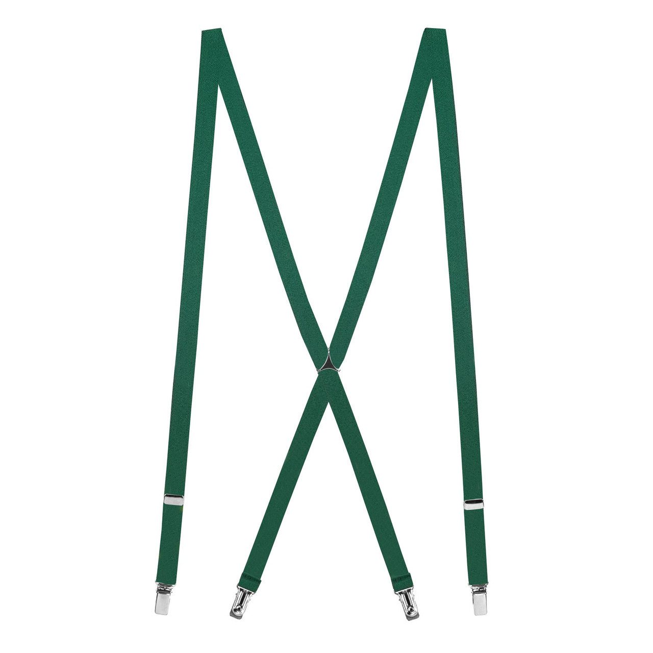 Hunter Green X-Back Suspenders - 3/4" Width, 42" Length