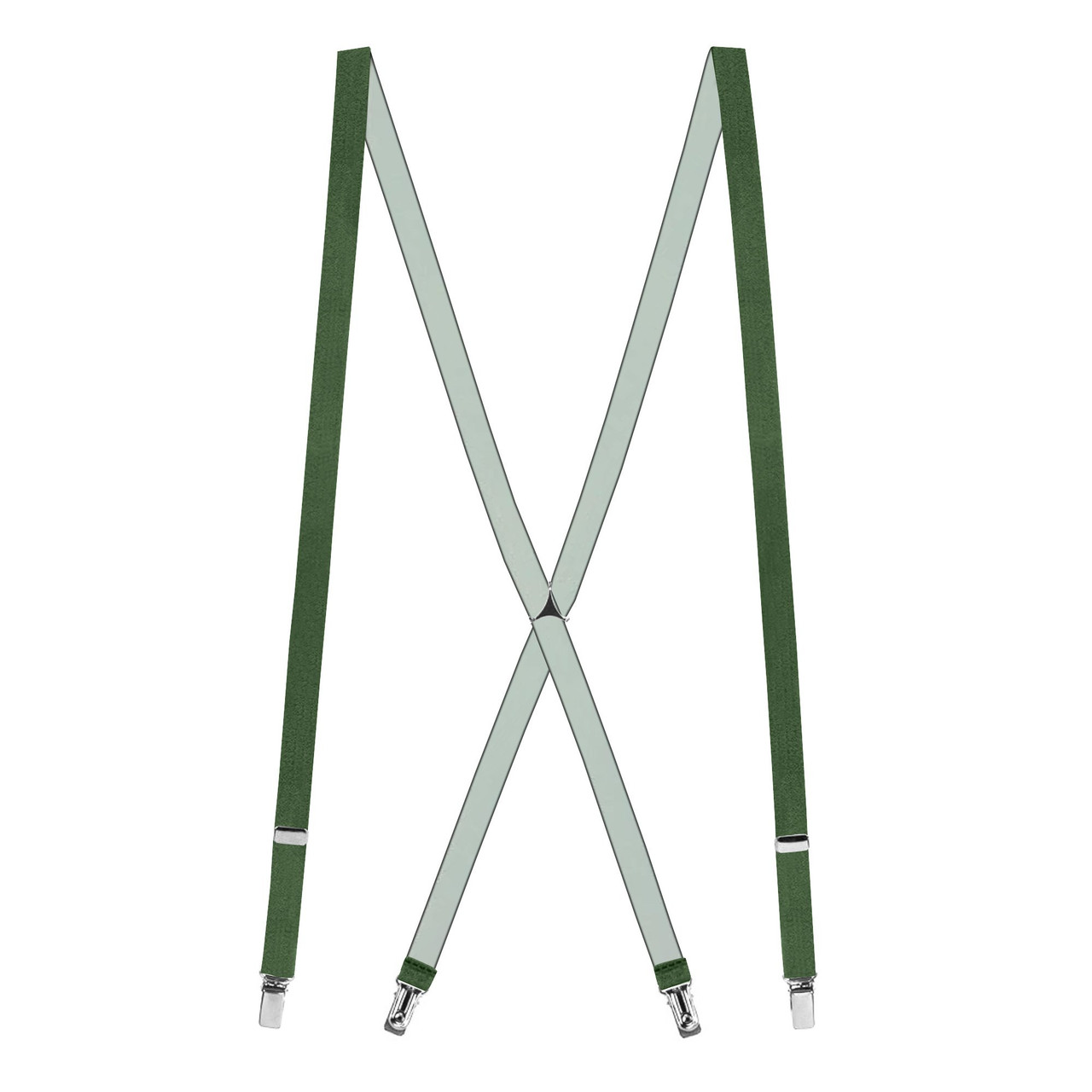 Olive X-Back Suspenders - 3/4" Width, 42" Length
