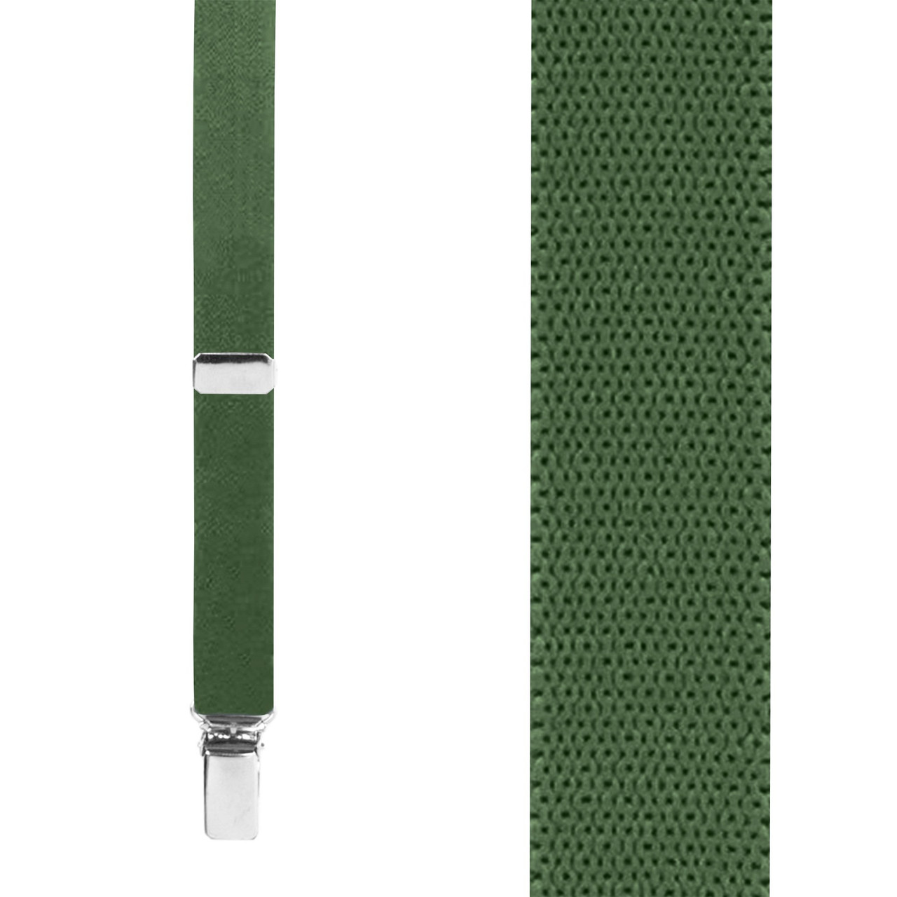 Olive X-Back Suspenders - 3/4" Width, 42" Length
