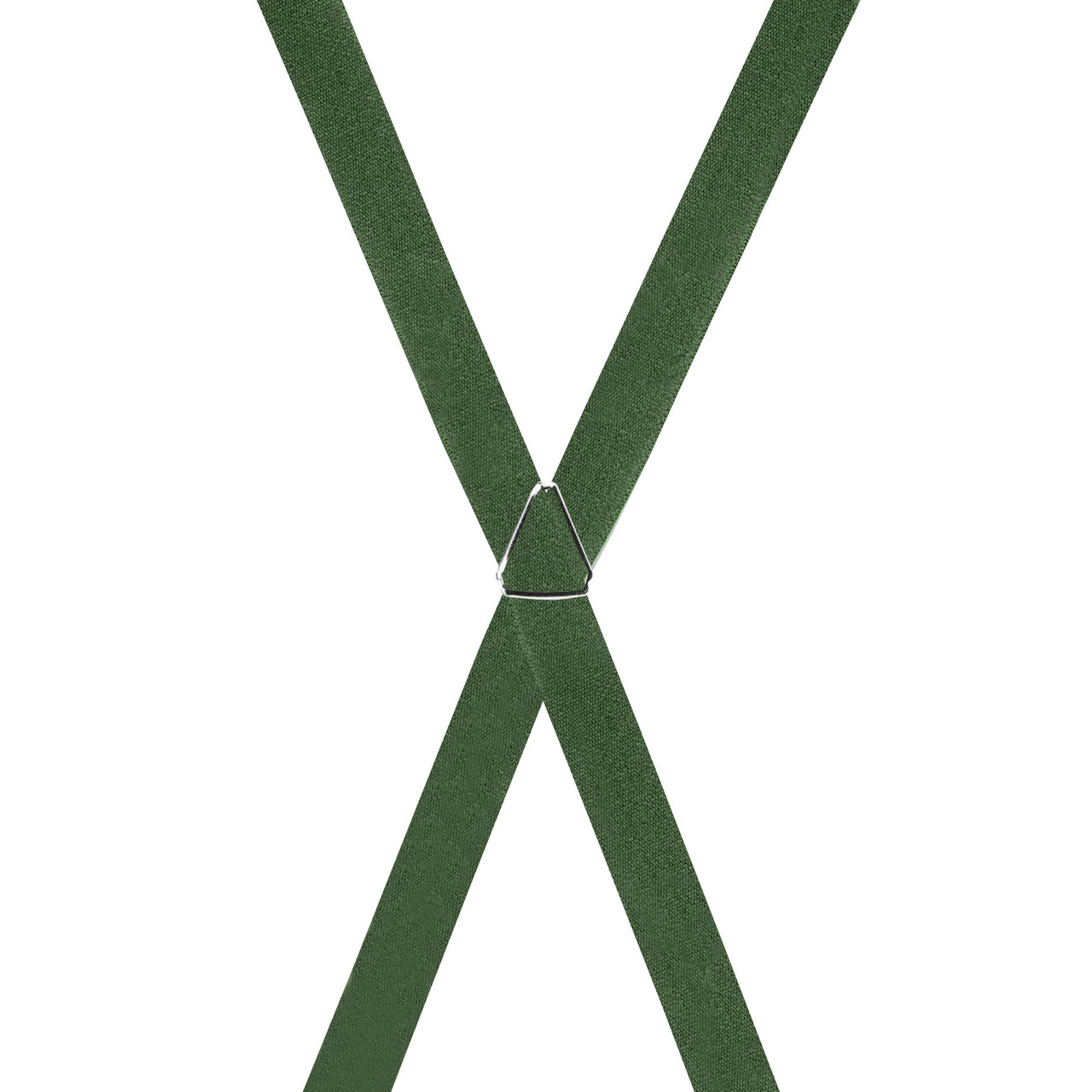 Olive X-Back Suspenders - 3/4" Width, 42" Length