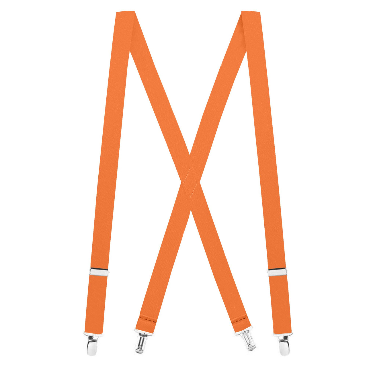 Neon Orange X-Back Suspenders - 1'' Width, 36" Length