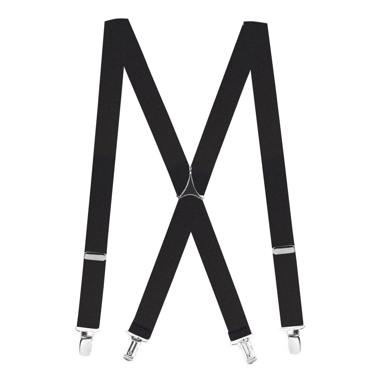 Black X-Back Suspenders - 1 1/4" Width, 48" Length