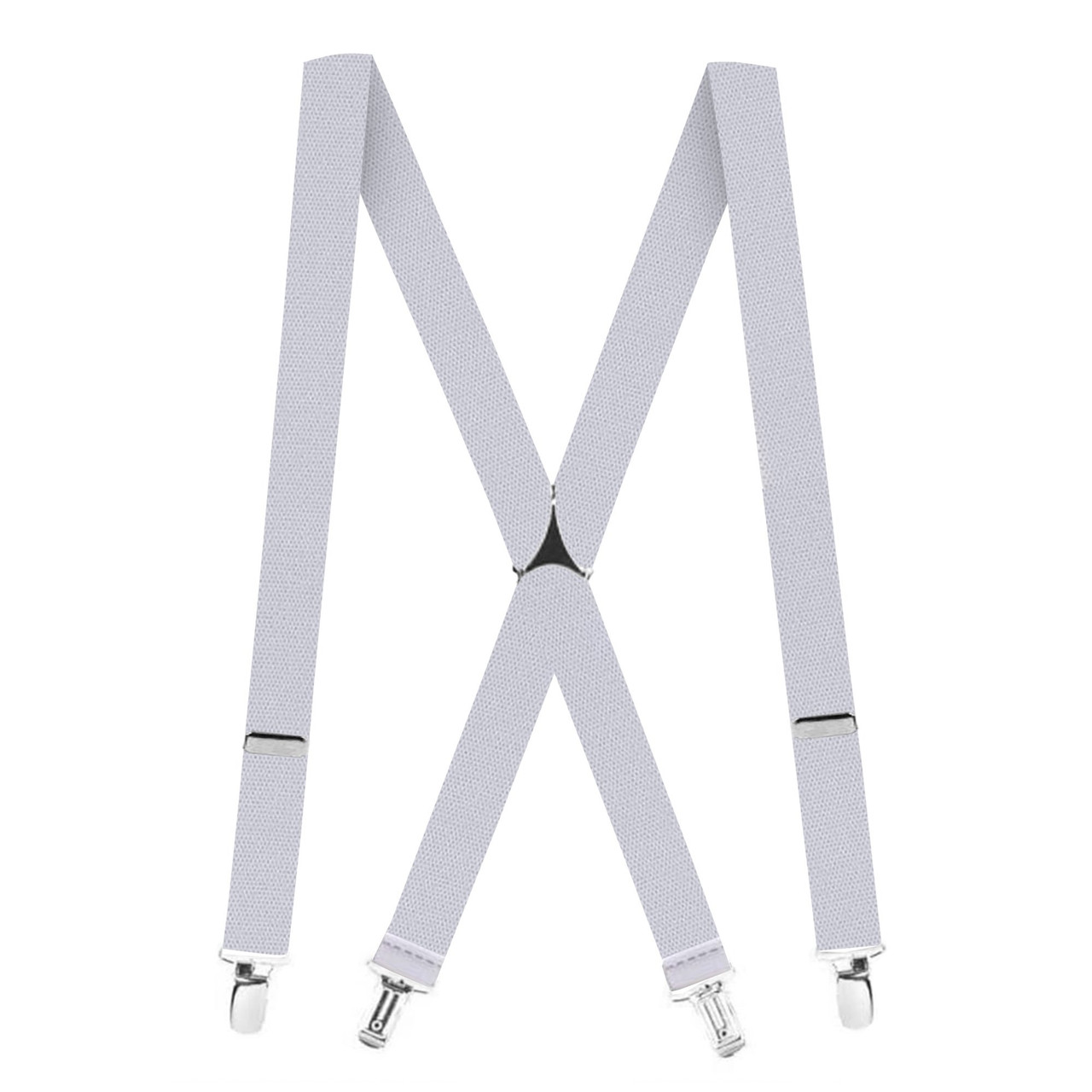 Light Gray X-Back Suspenders - 1 1/4" Width, 48" Length