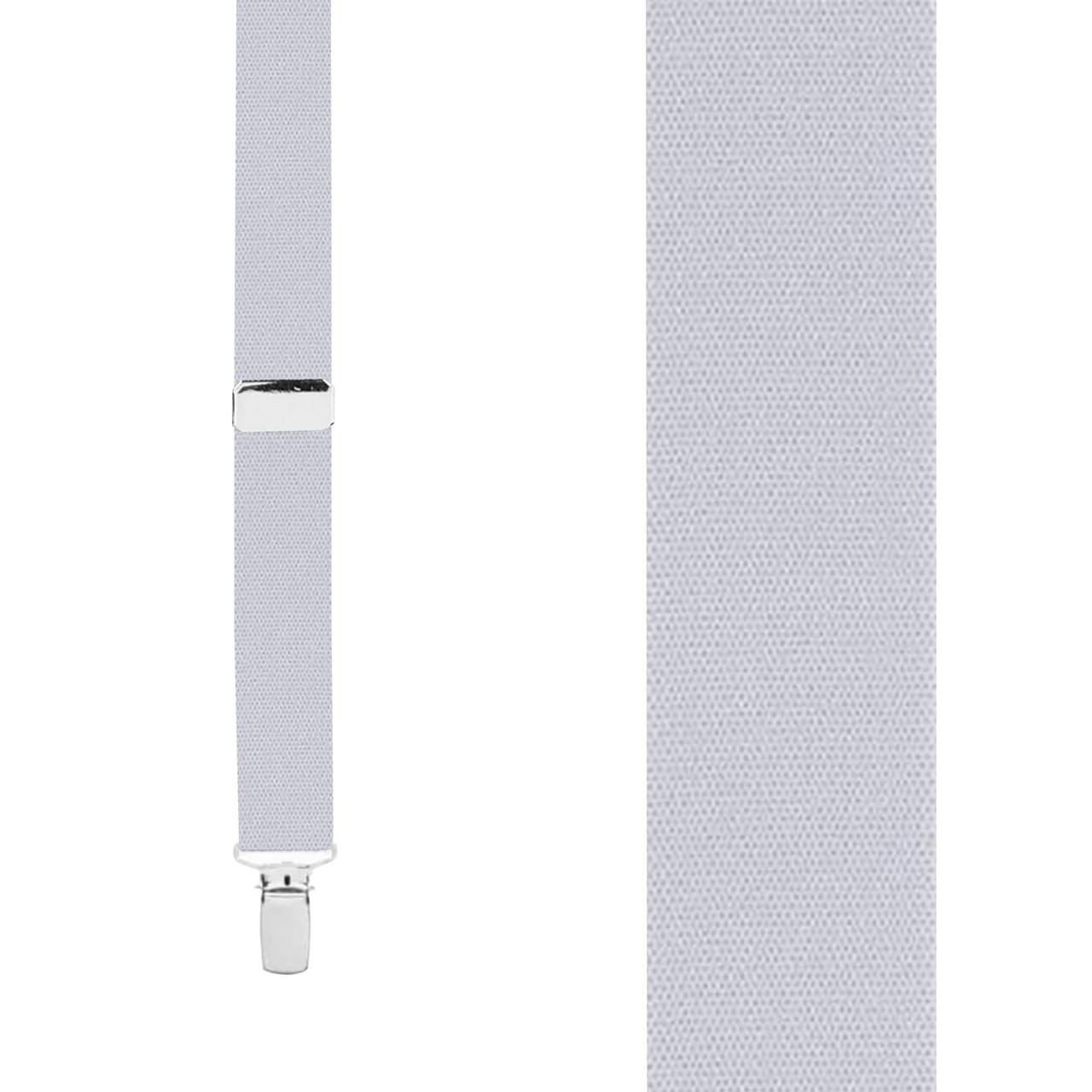 Light Gray X-Back Suspenders - 1 1/4" Width, 48" Length