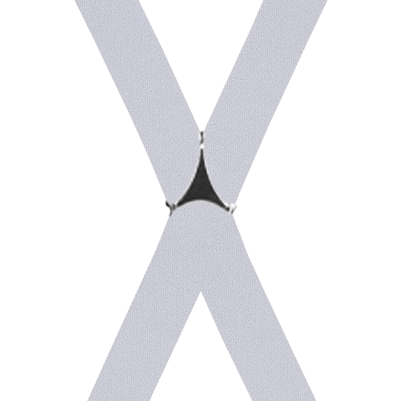 Light Gray X-Back Suspenders - 1 1/4" Width, 48" Length