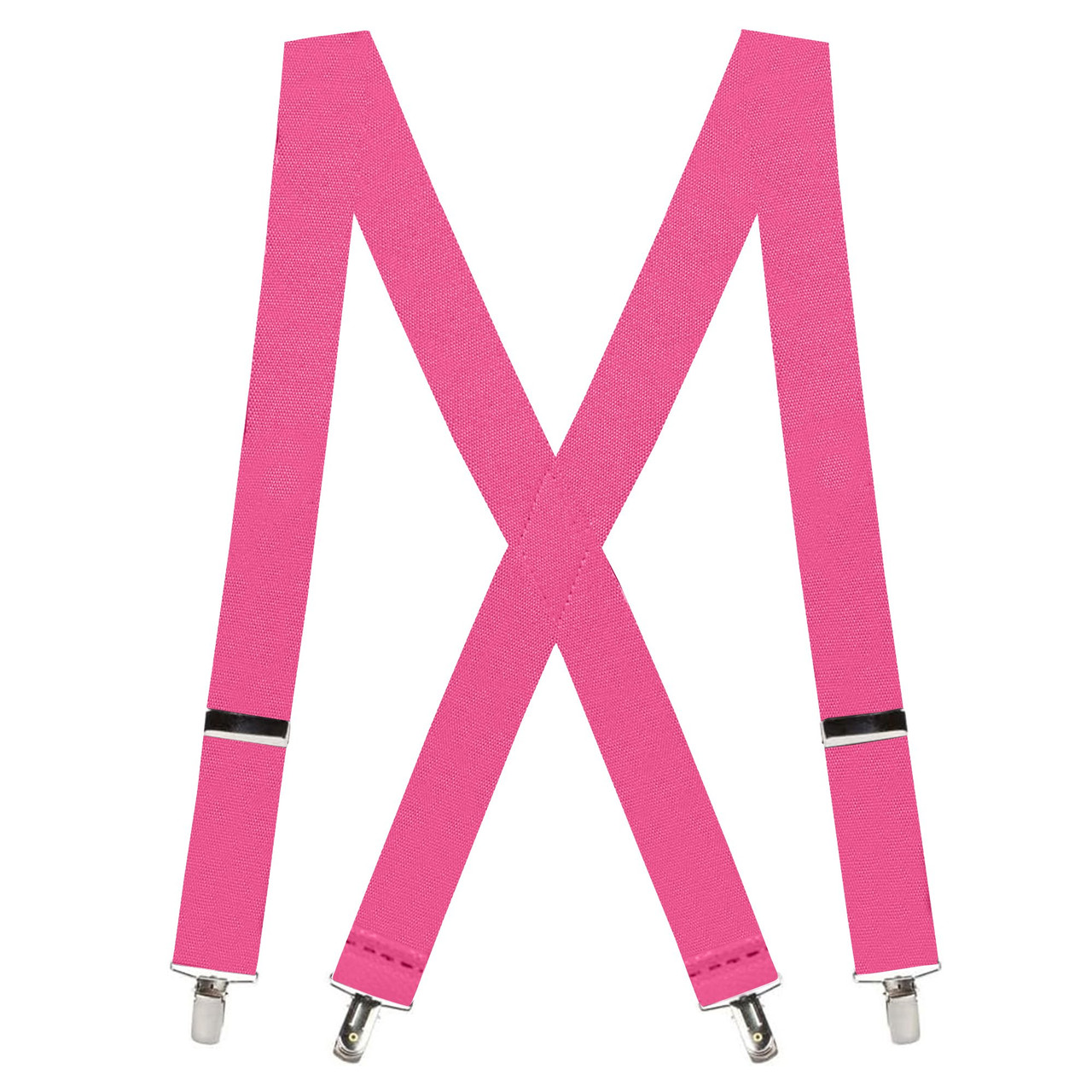 Dark Pink X-Back Suspenders - 1 1/2" Width, 48" Length