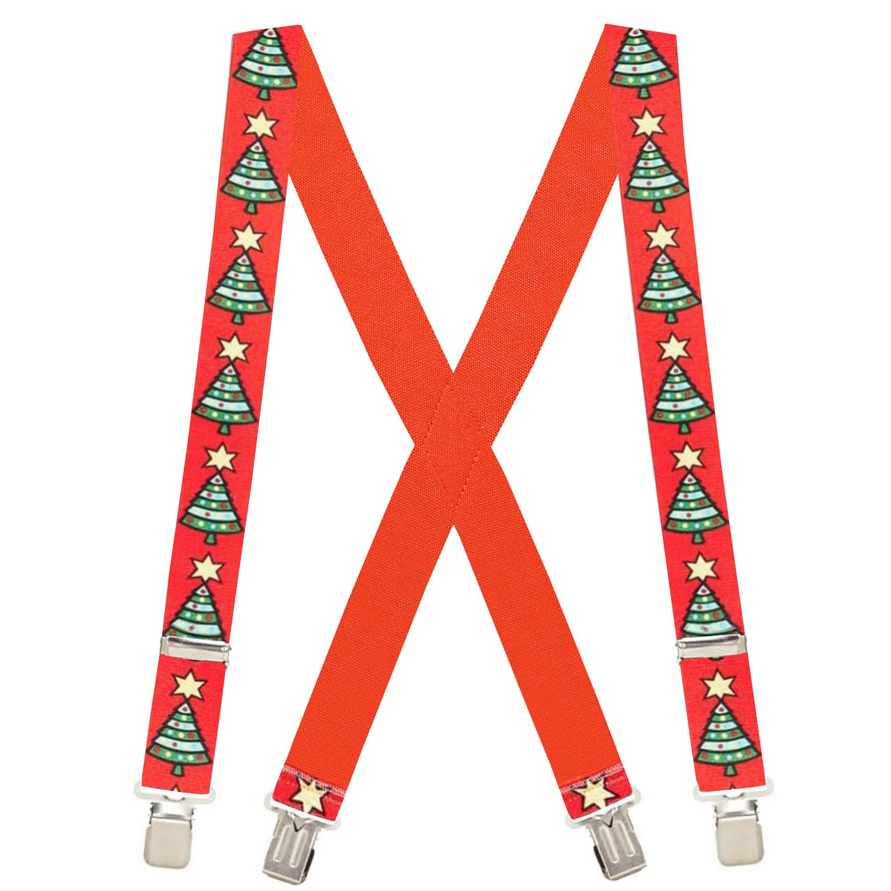 Christmas Tree X-Back Suspenders - 1 1/2" Width, 48" Length