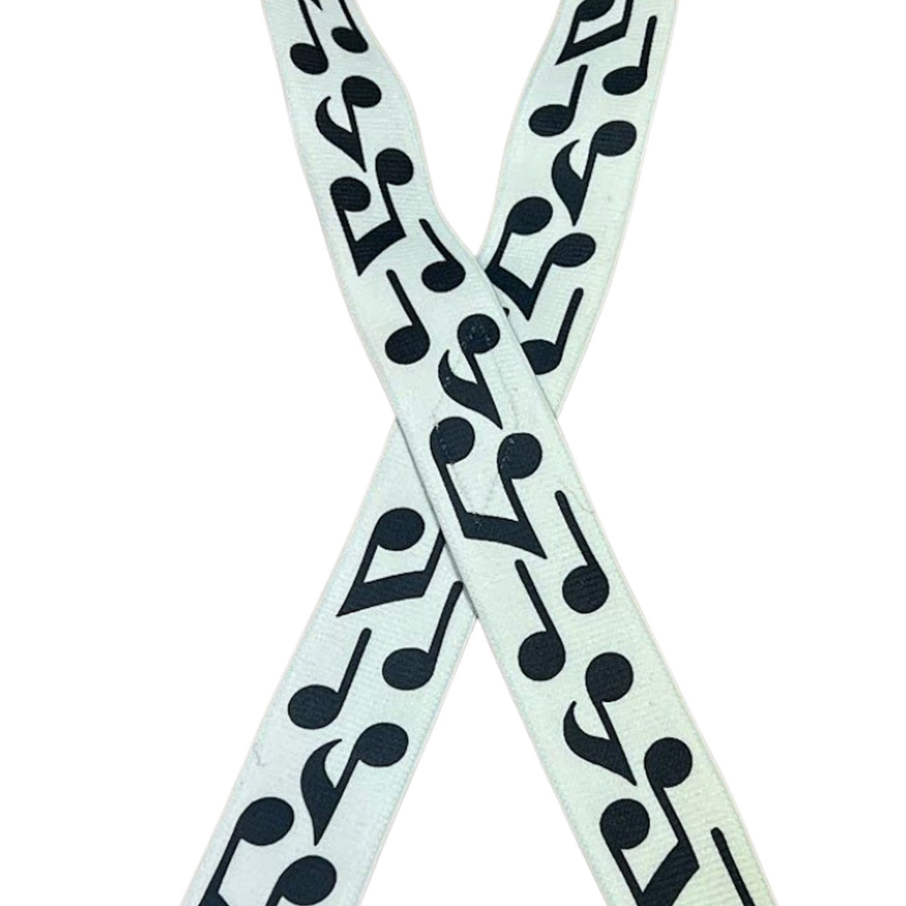 Notes On White X-Back Suspenders - 1 1/2" Width, 48" Length