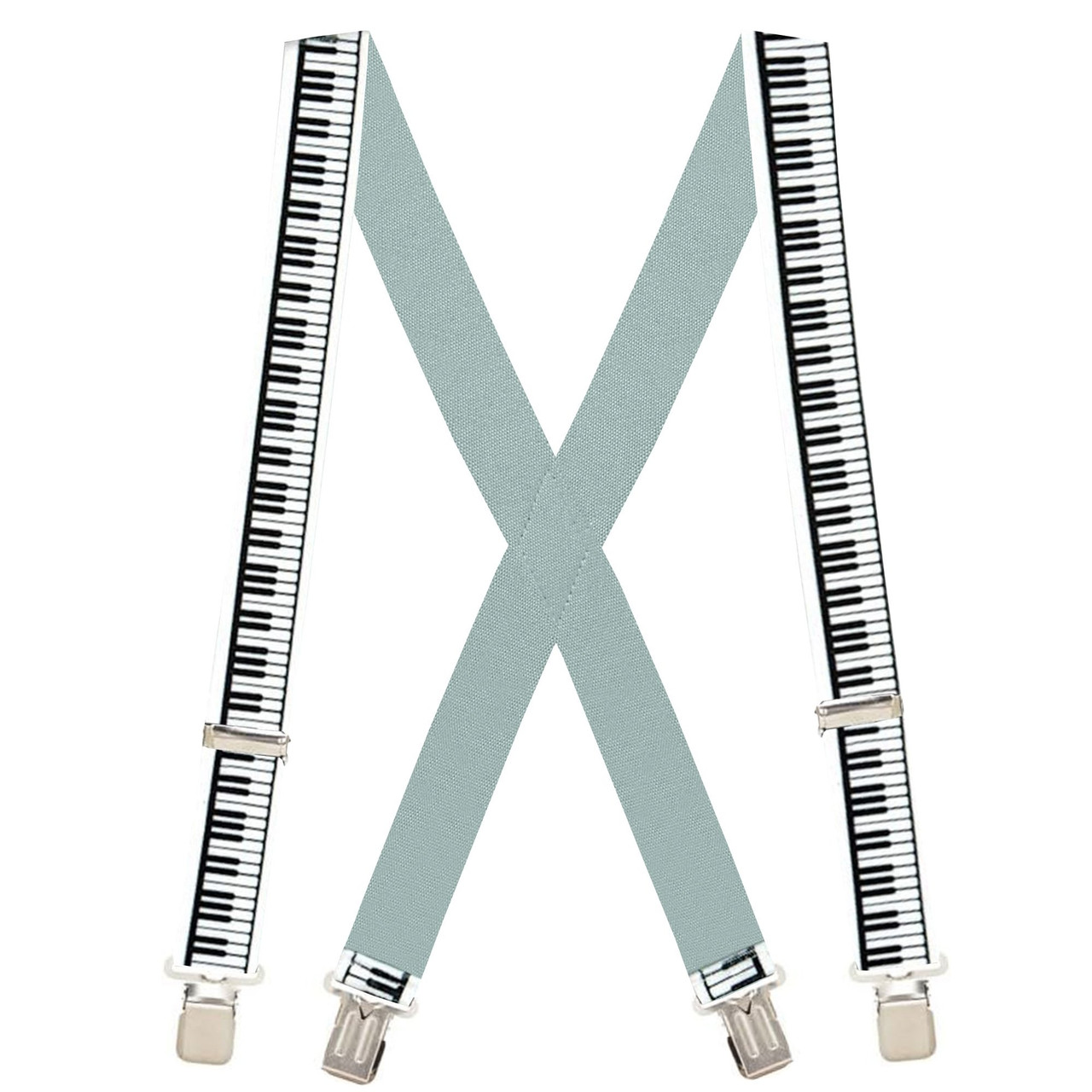 Piano Keys X-Back Suspenders - 1 1/2" Width, 48" Length