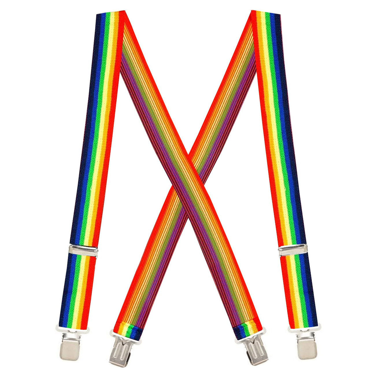 Rainbow X-Back Suspenders - 1 1/2" Width, 48" Length