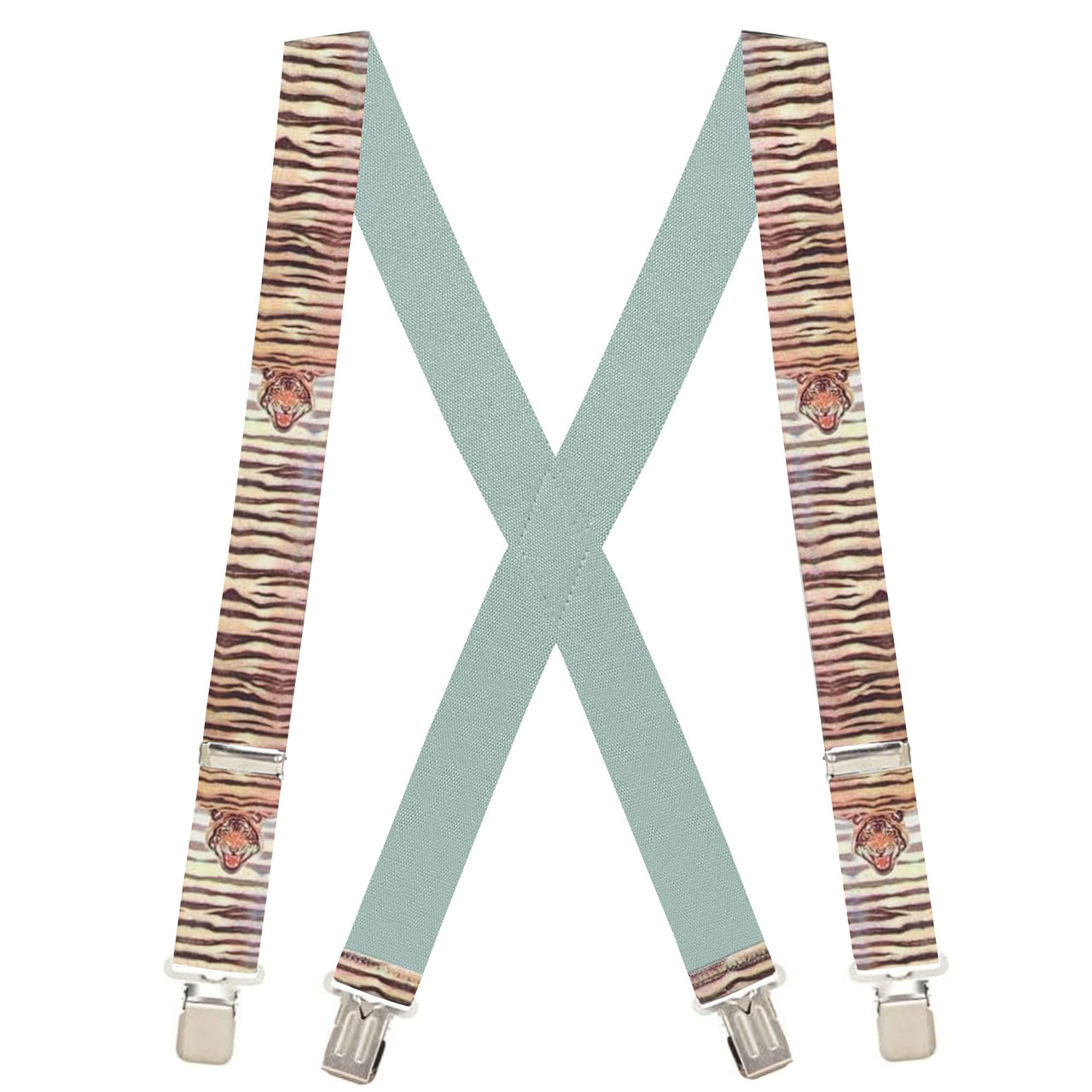 Tiger Face X-Back Suspenders - 1 1/2" Width, 48" Length