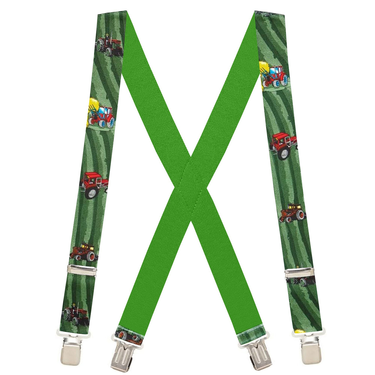 Tractor Red X-Back Suspenders - 1 1/2" Width, 48" Length