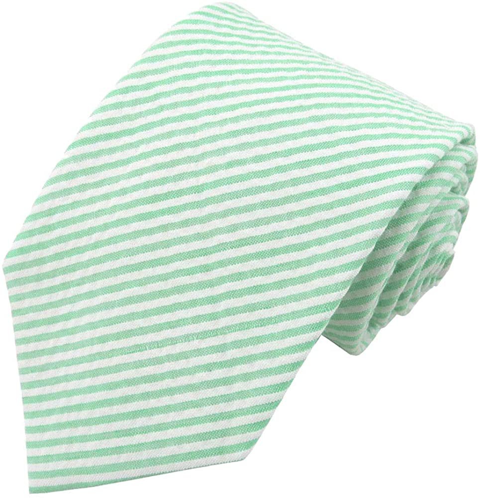 Green Seersucker Striped Tie