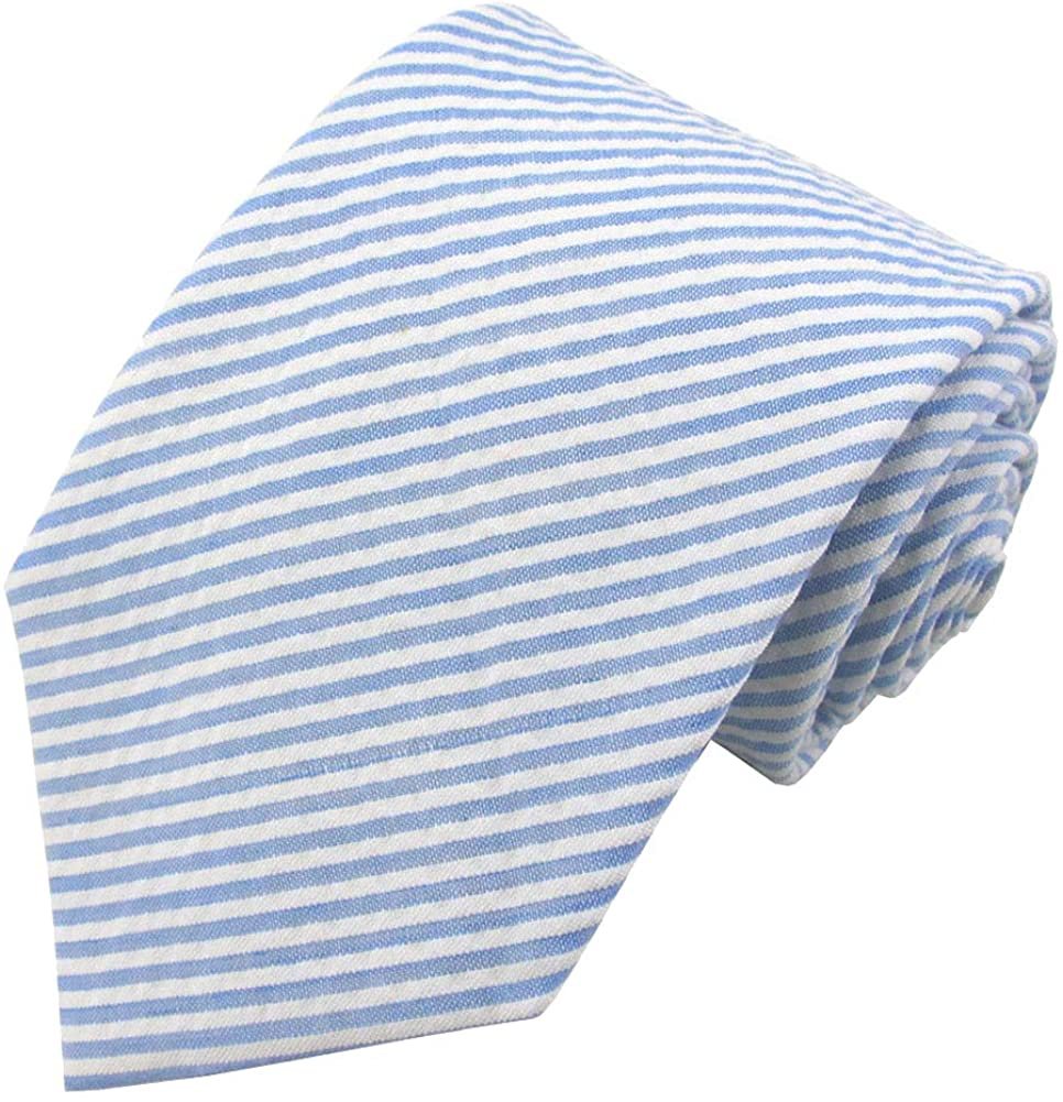 Baby Blue Seersucker Striped Tie