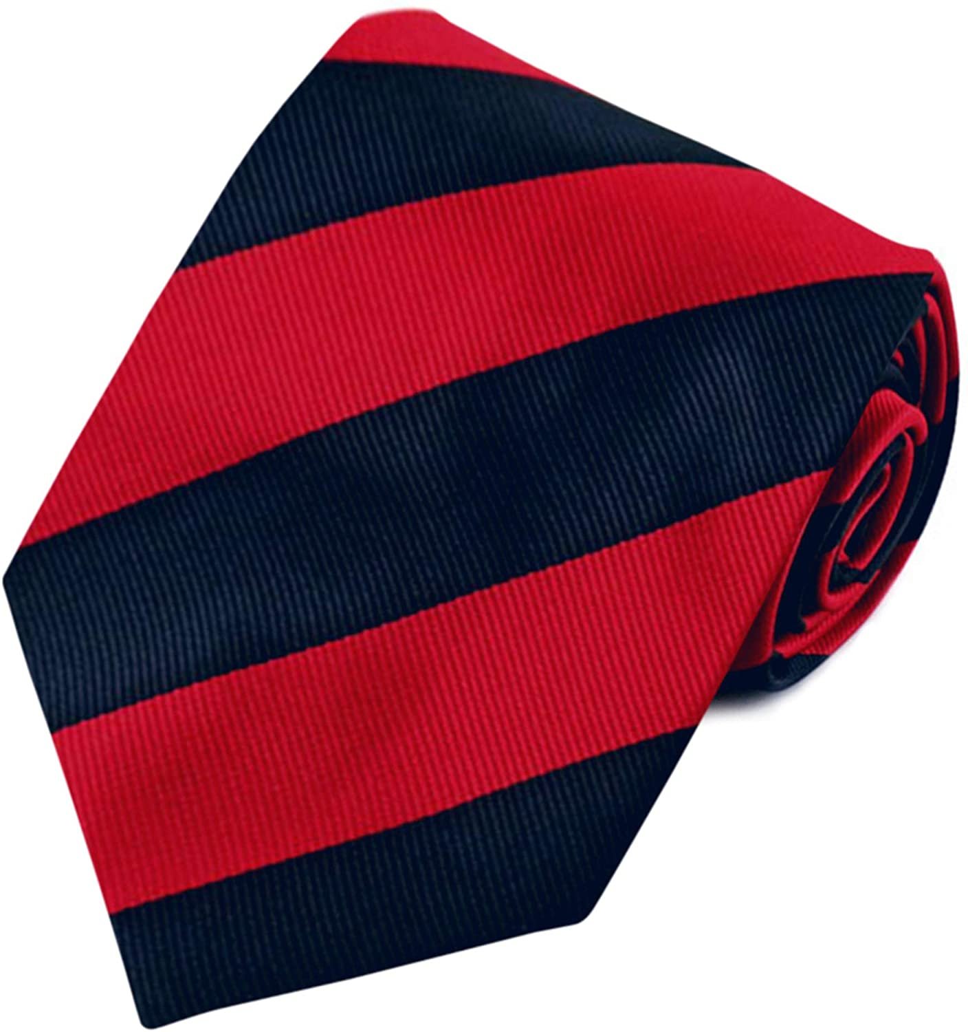 Red Navy Wide-Striped Tie