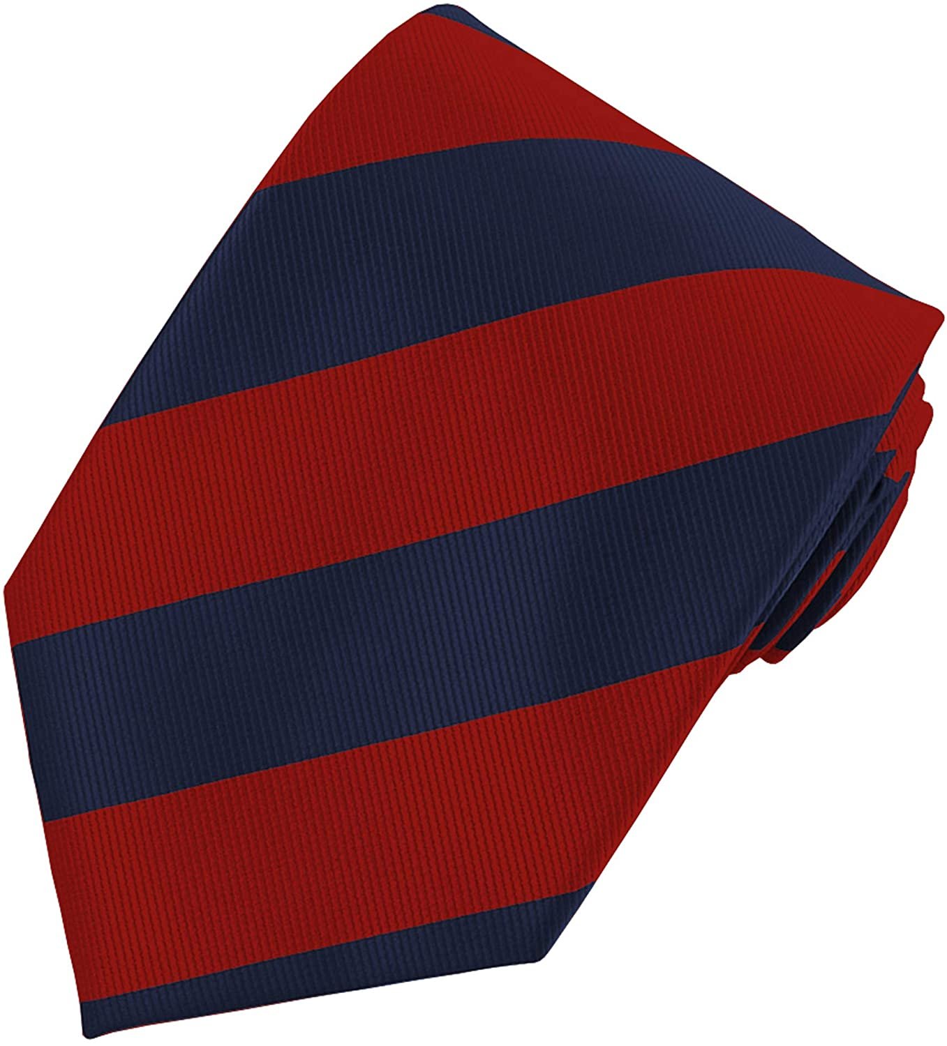 Red Navy Wide-Striped Tie