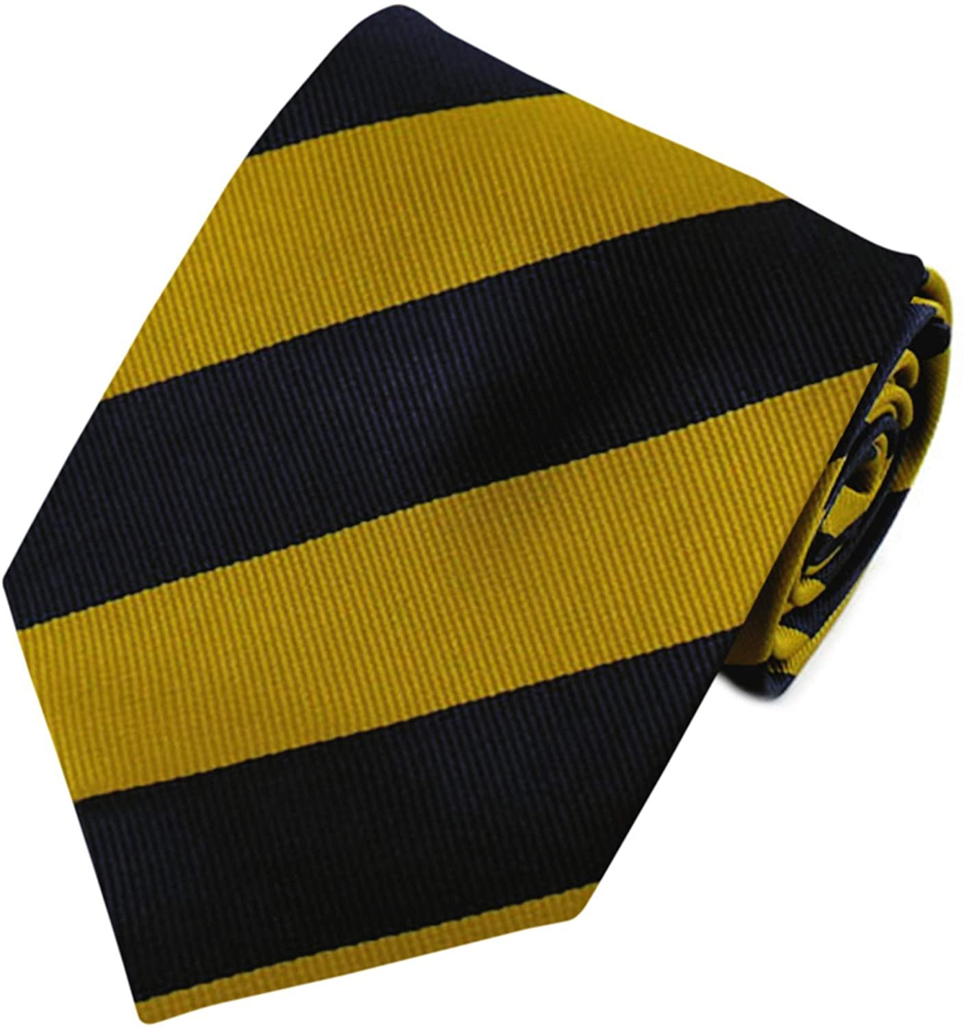 Gold Black Wide-Striped Tie