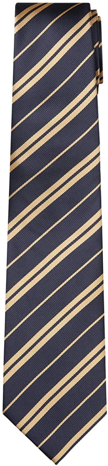 Navy Double Gold Stripe Tie