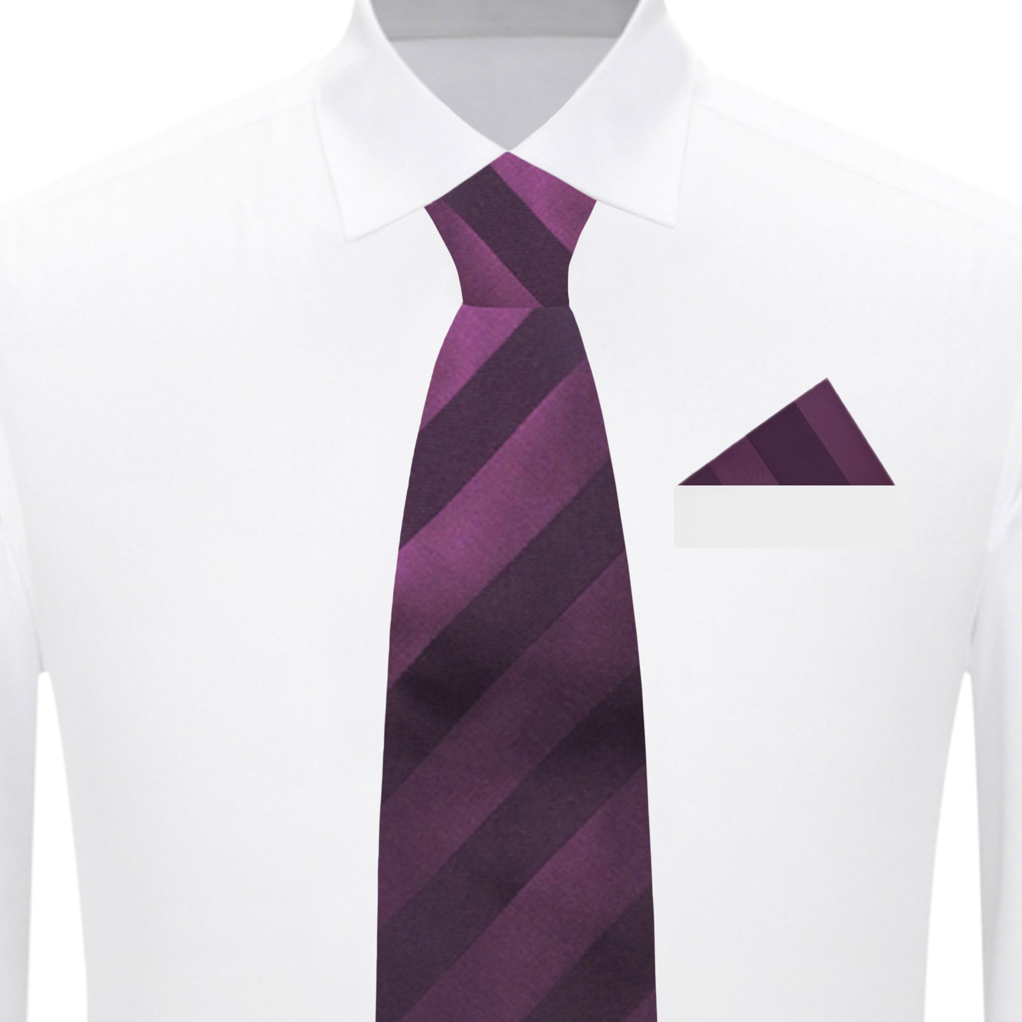 Plum Solid Tonal Stripe Tie