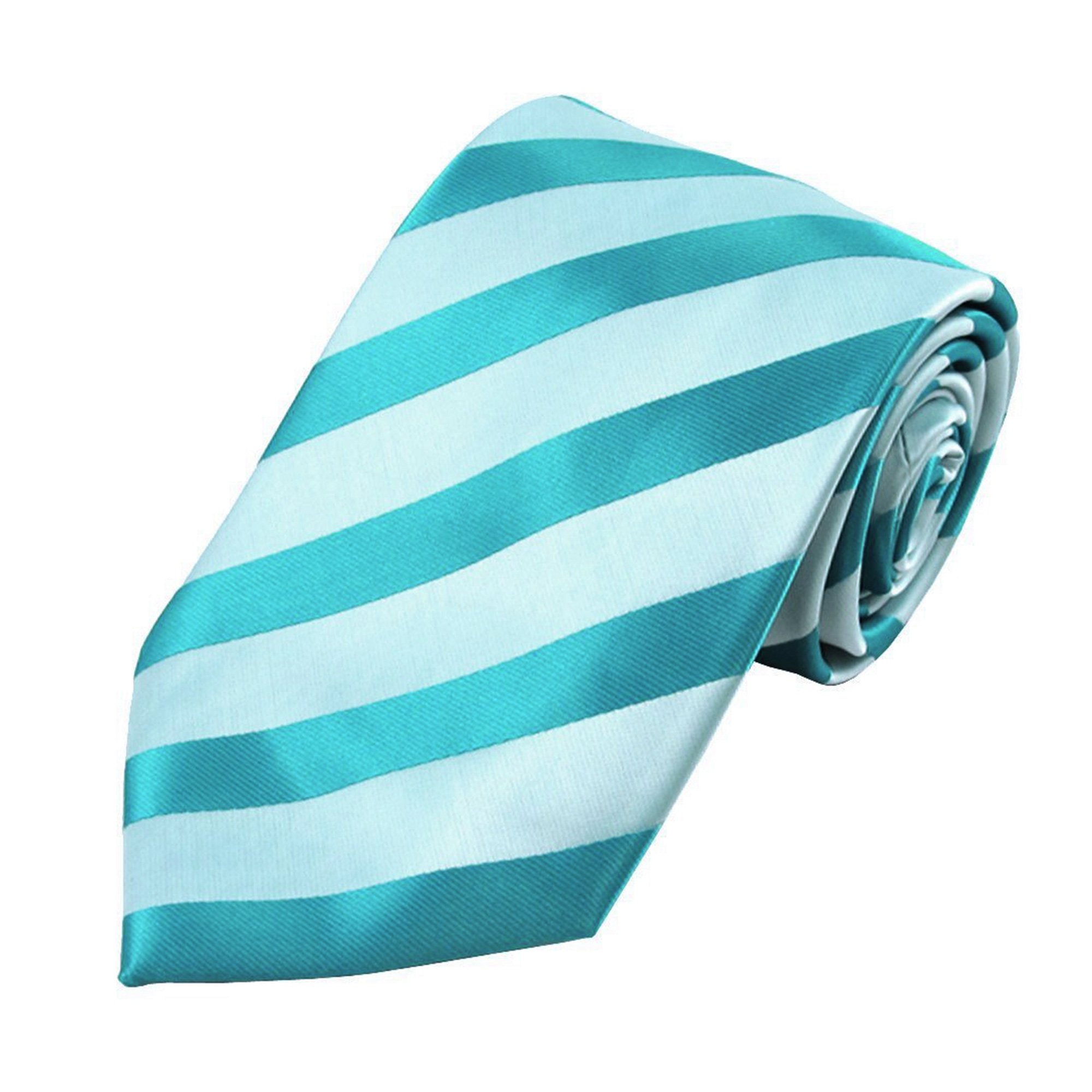 Turquoise Solid Tonal Stripe Tie