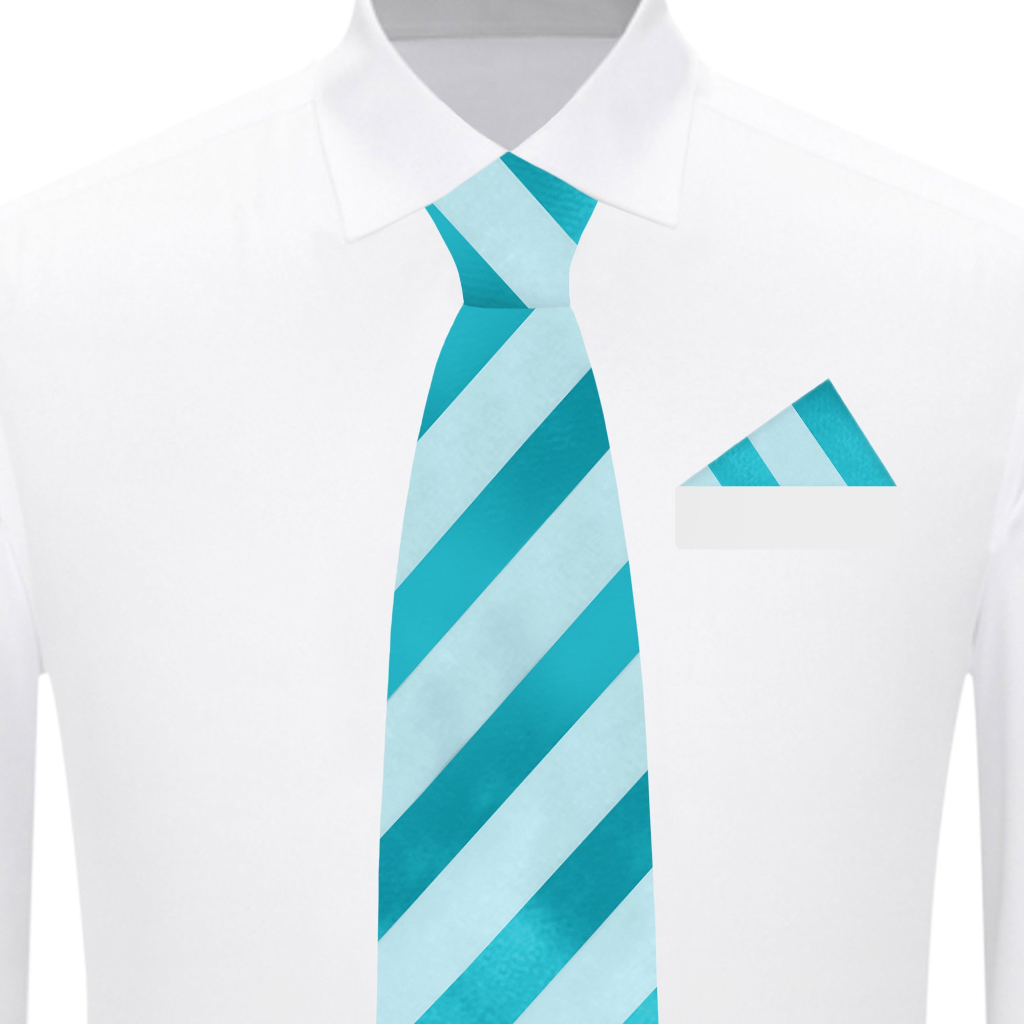 Turquoise Solid Tonal Stripe Tie