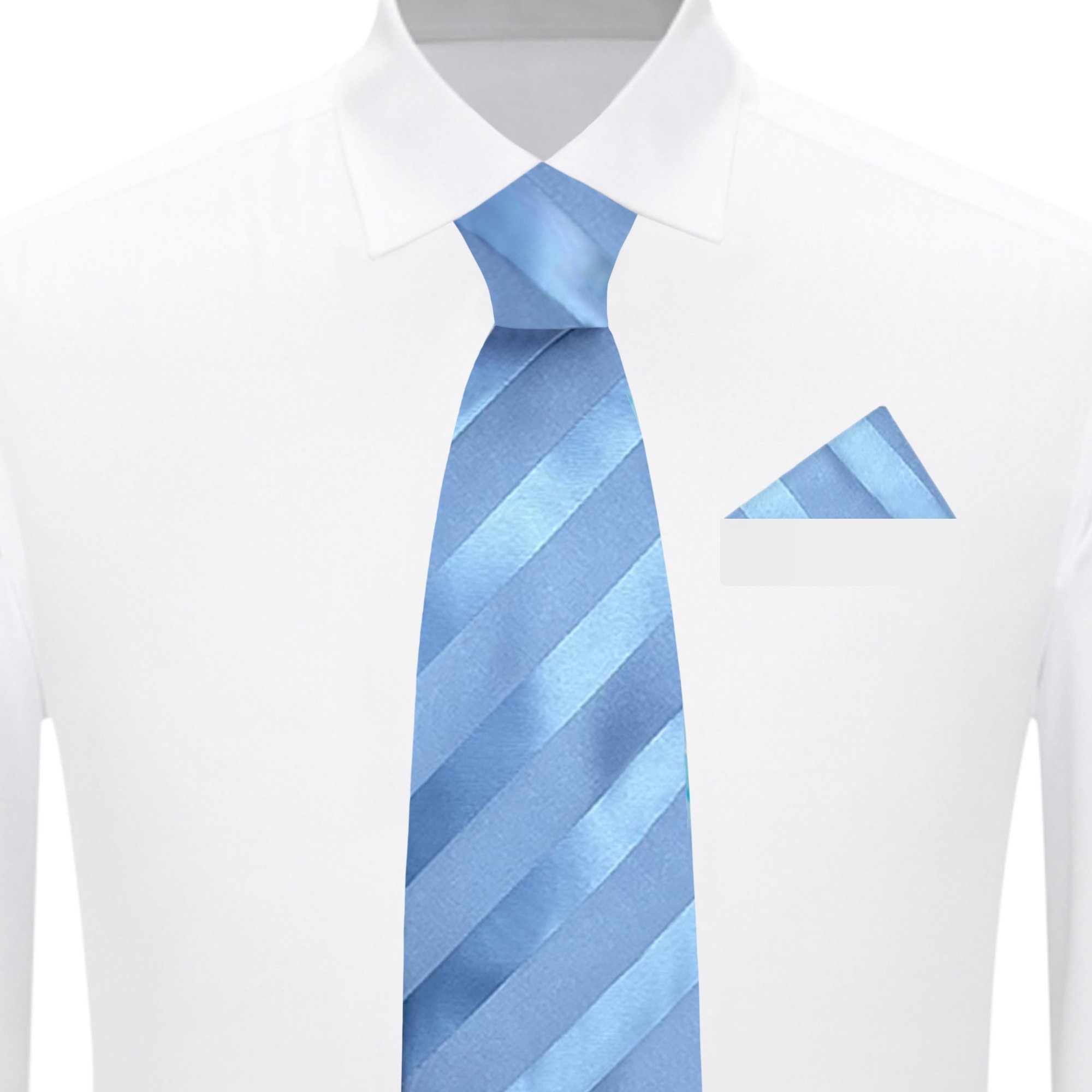 Baby Blue Solid Tonal Stripe Tie