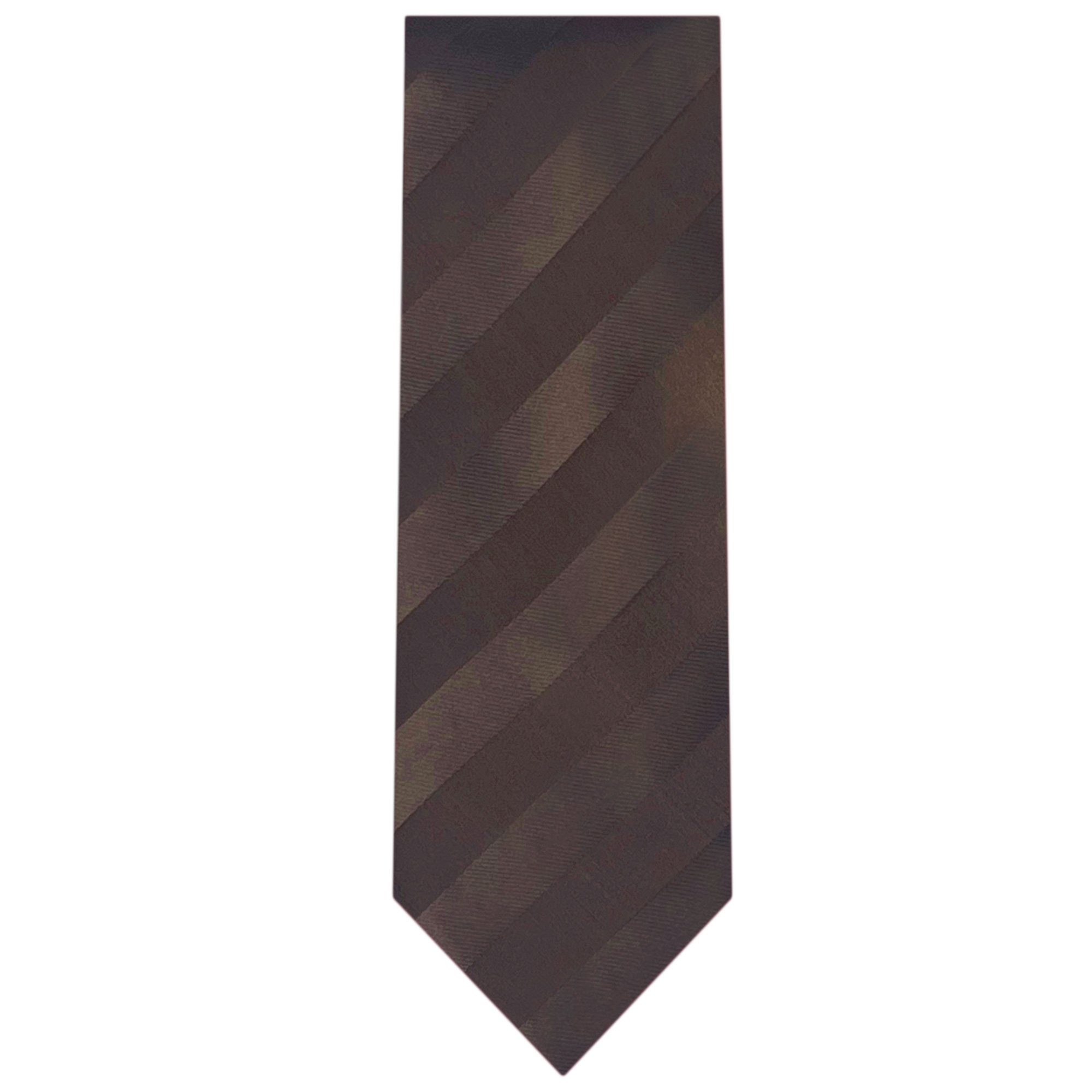 Brown Solid Tonal Stripe Tie