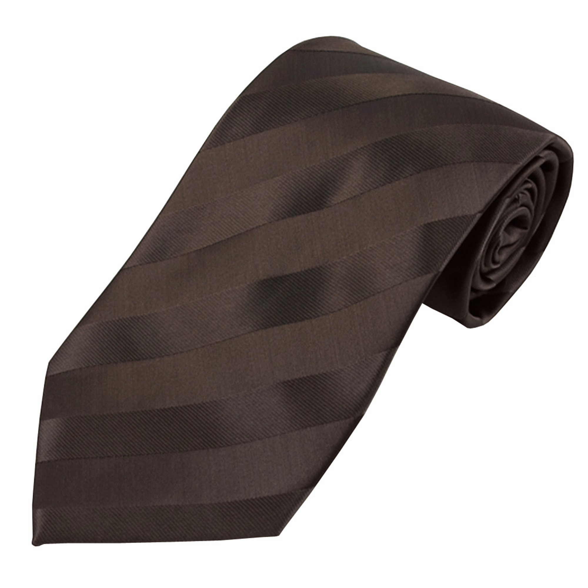 Brown Solid Tonal Stripe Tie