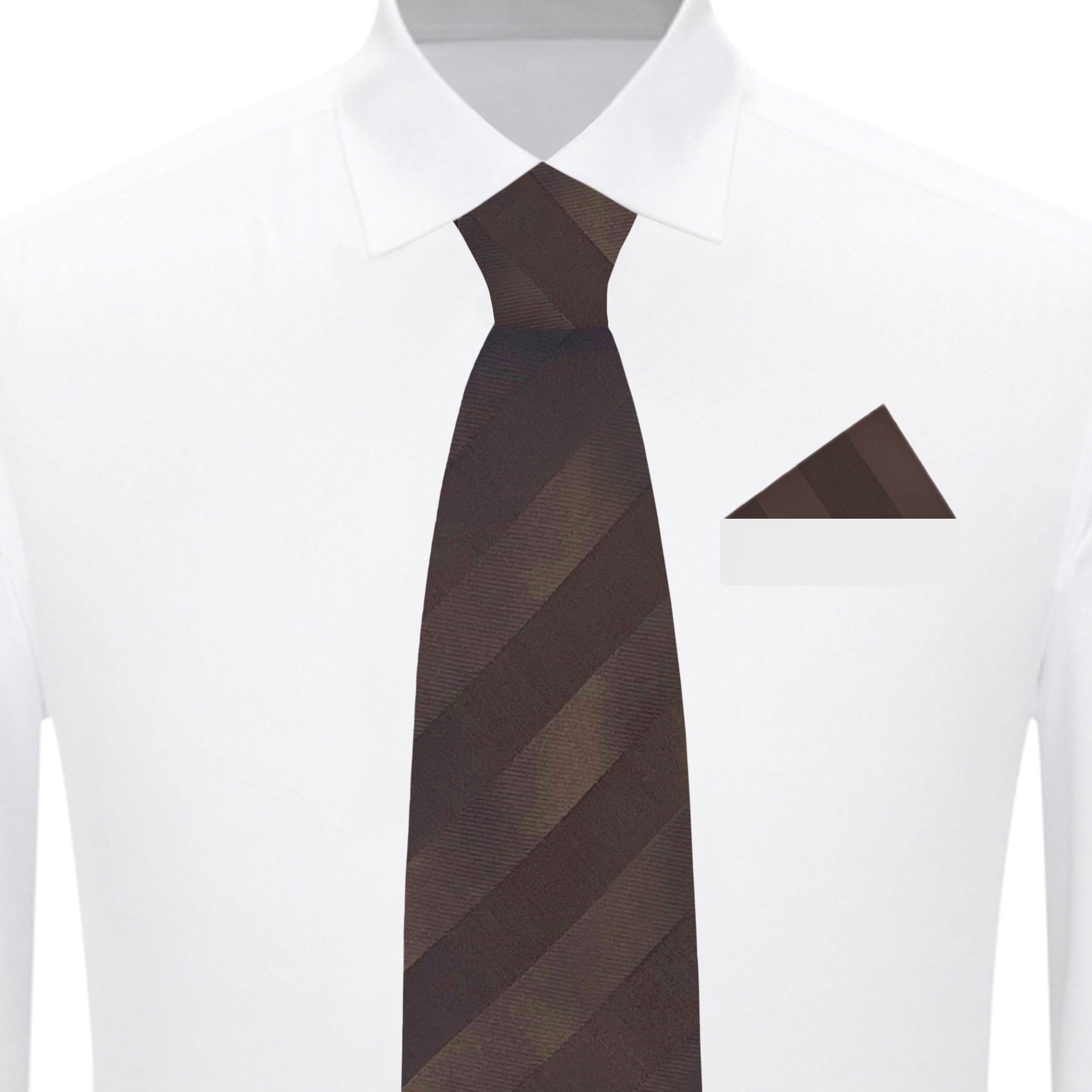 Brown Solid Tonal Stripe Tie