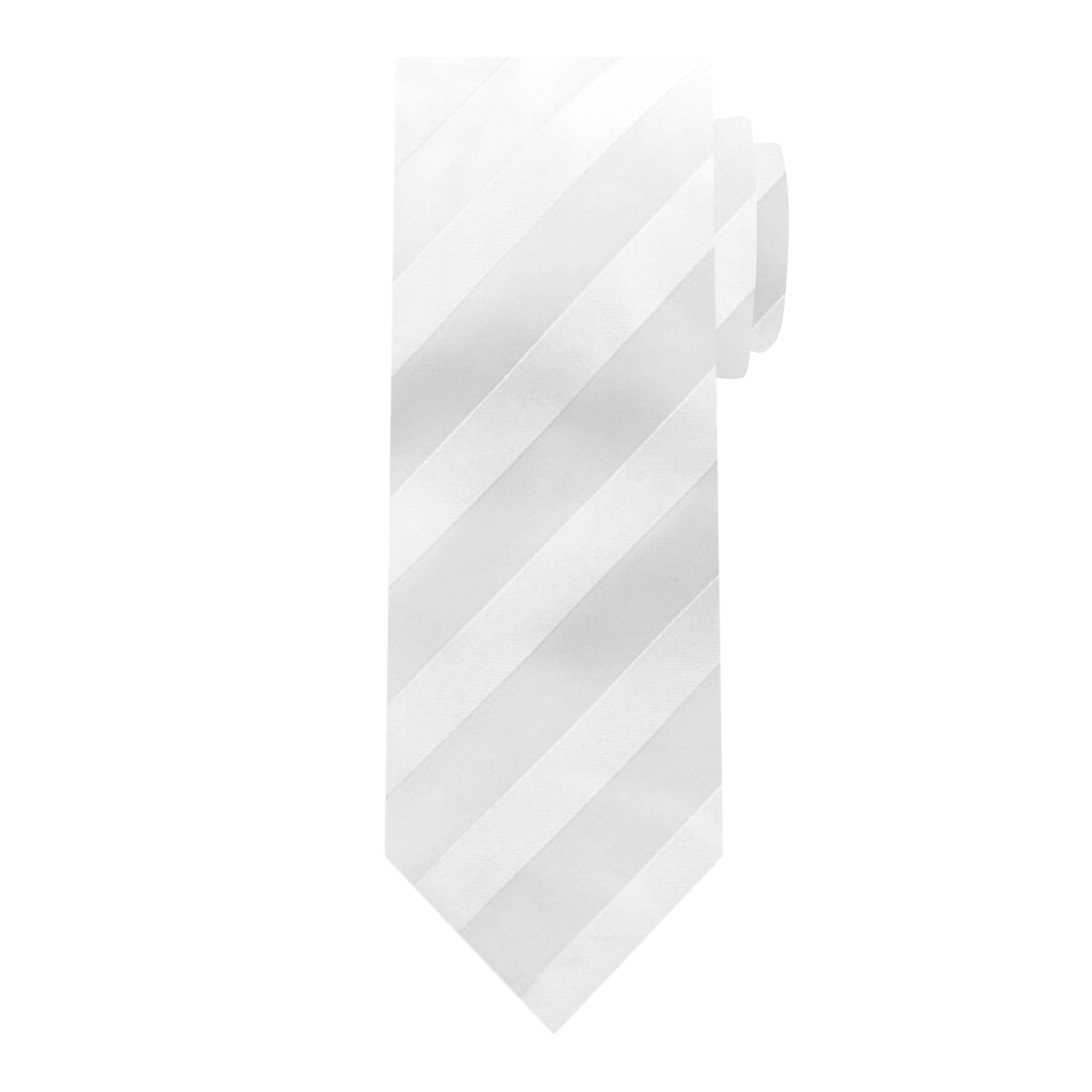 White Solid Tonal Stripe Tie