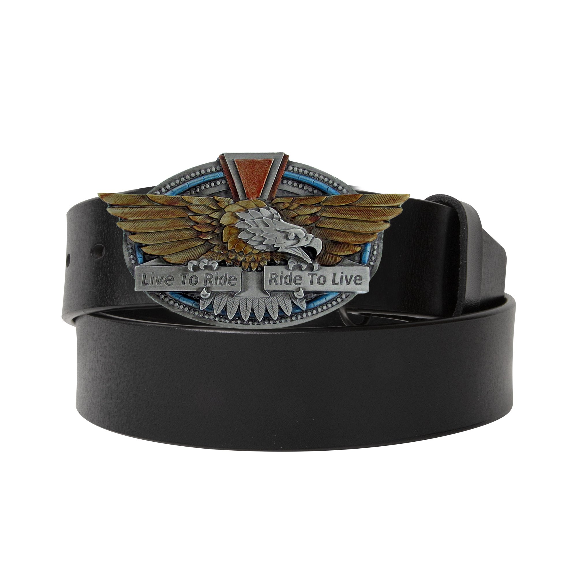 Ride Wild with Eagle Power Belt Buckle - Black/Brown