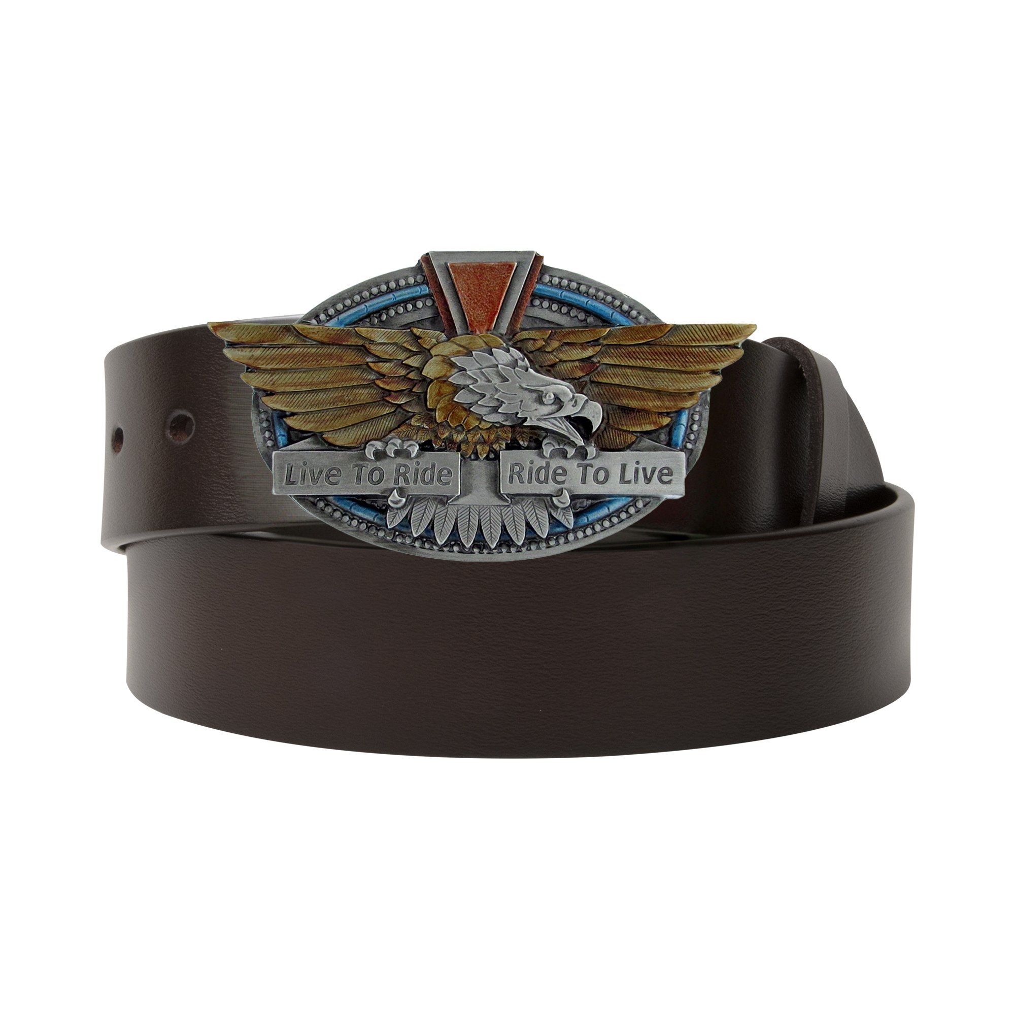 Ride Wild with Eagle Power Belt Buckle - Black/Brown