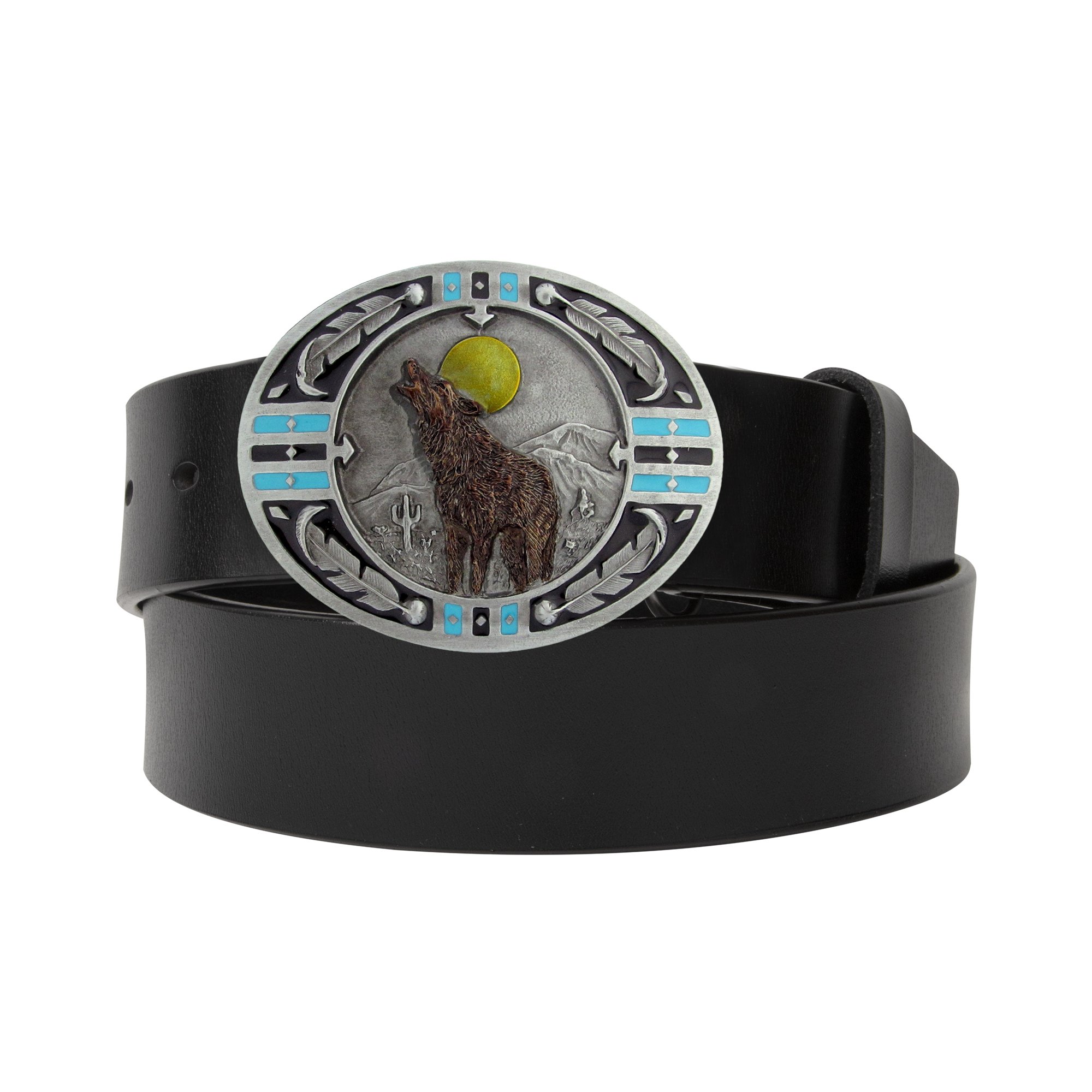 Wolf's Call Belt Buckle - Black/Brown