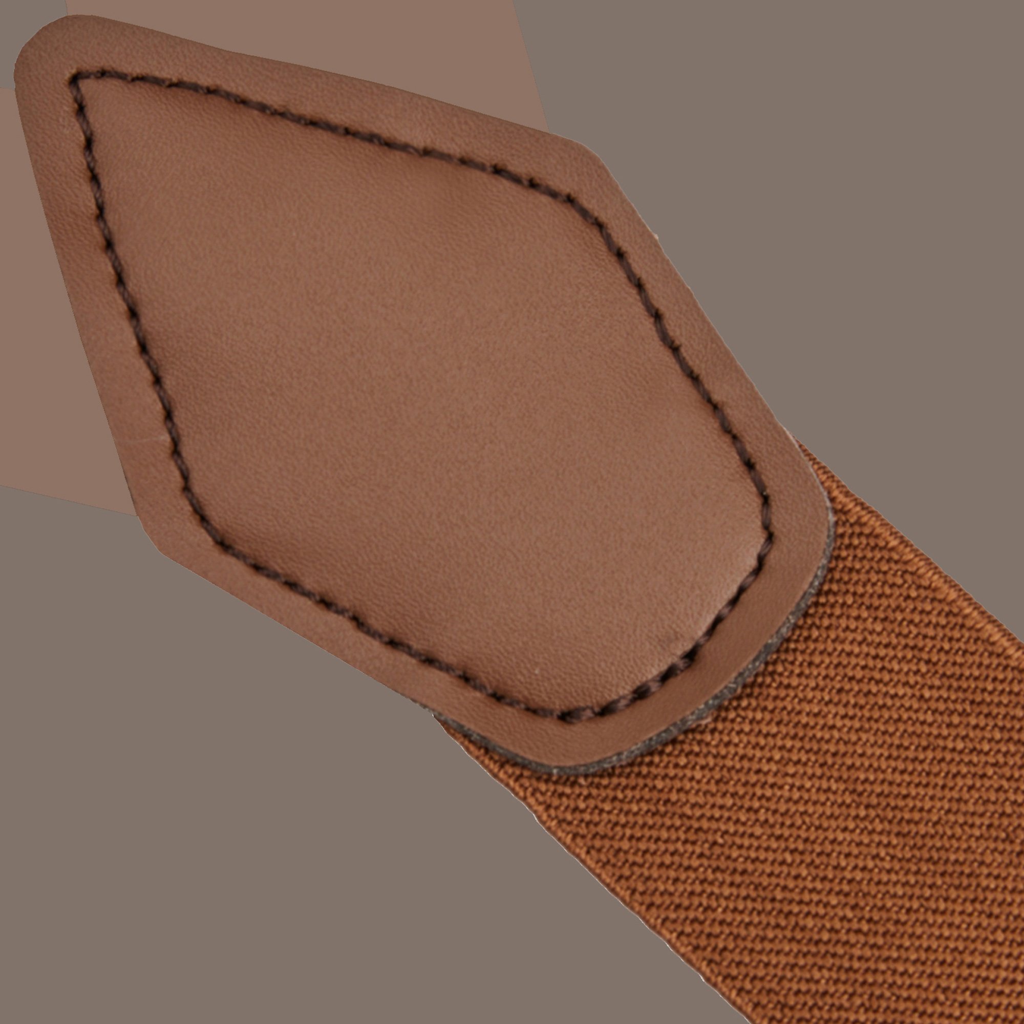 Men's Solid Fabric Suspenders Braces with Convertible Leather Ends and Clips Y-Back - Copper Sundial