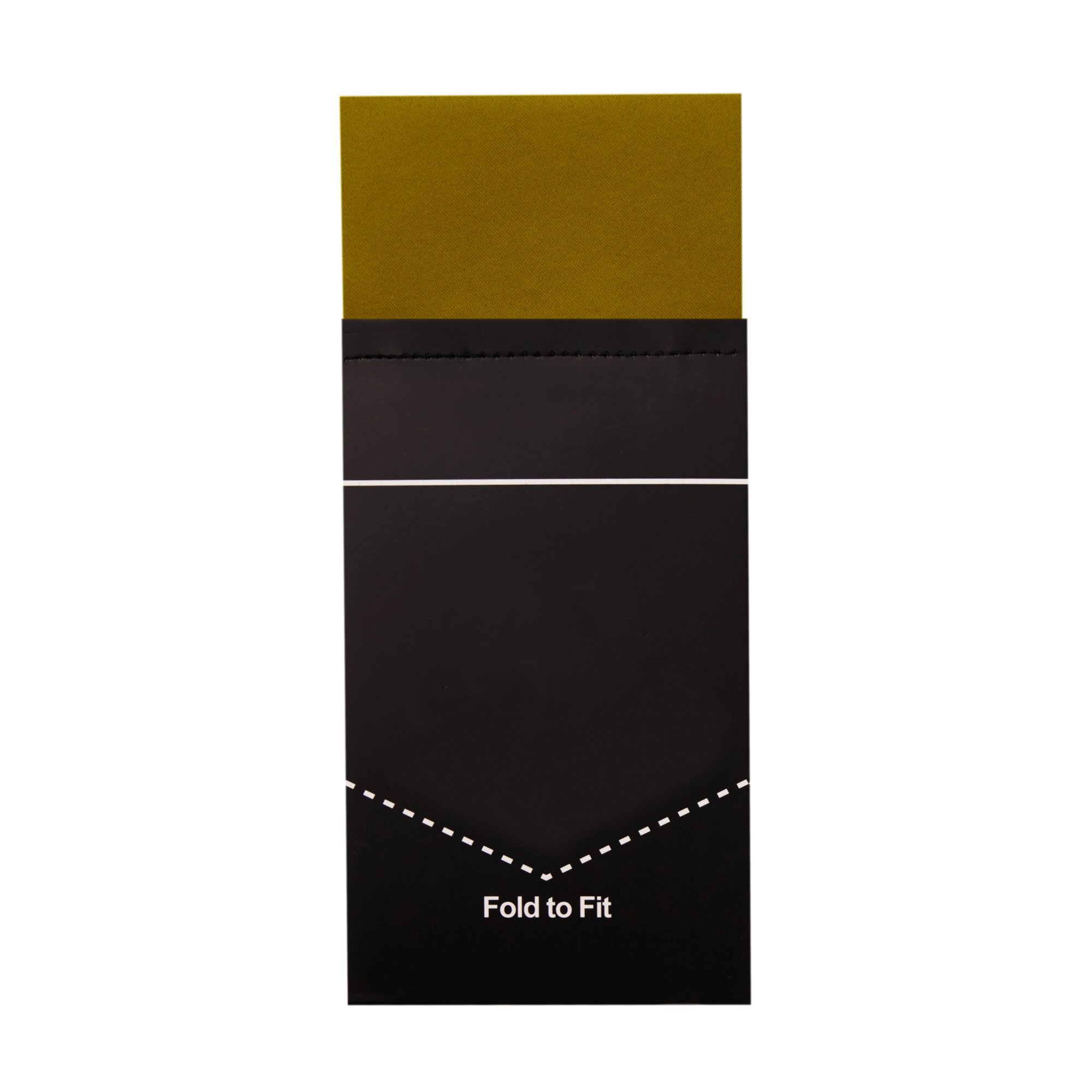 Men's Pre-Folded Rectangular Hanky Pocket Square Handkerchief - Gold