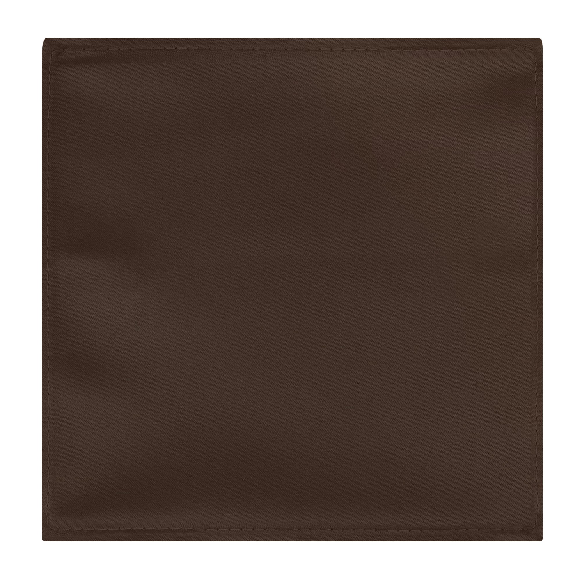 Men's Solid Color Hanky Pocket Square Handkerchief - Cocoa Brown