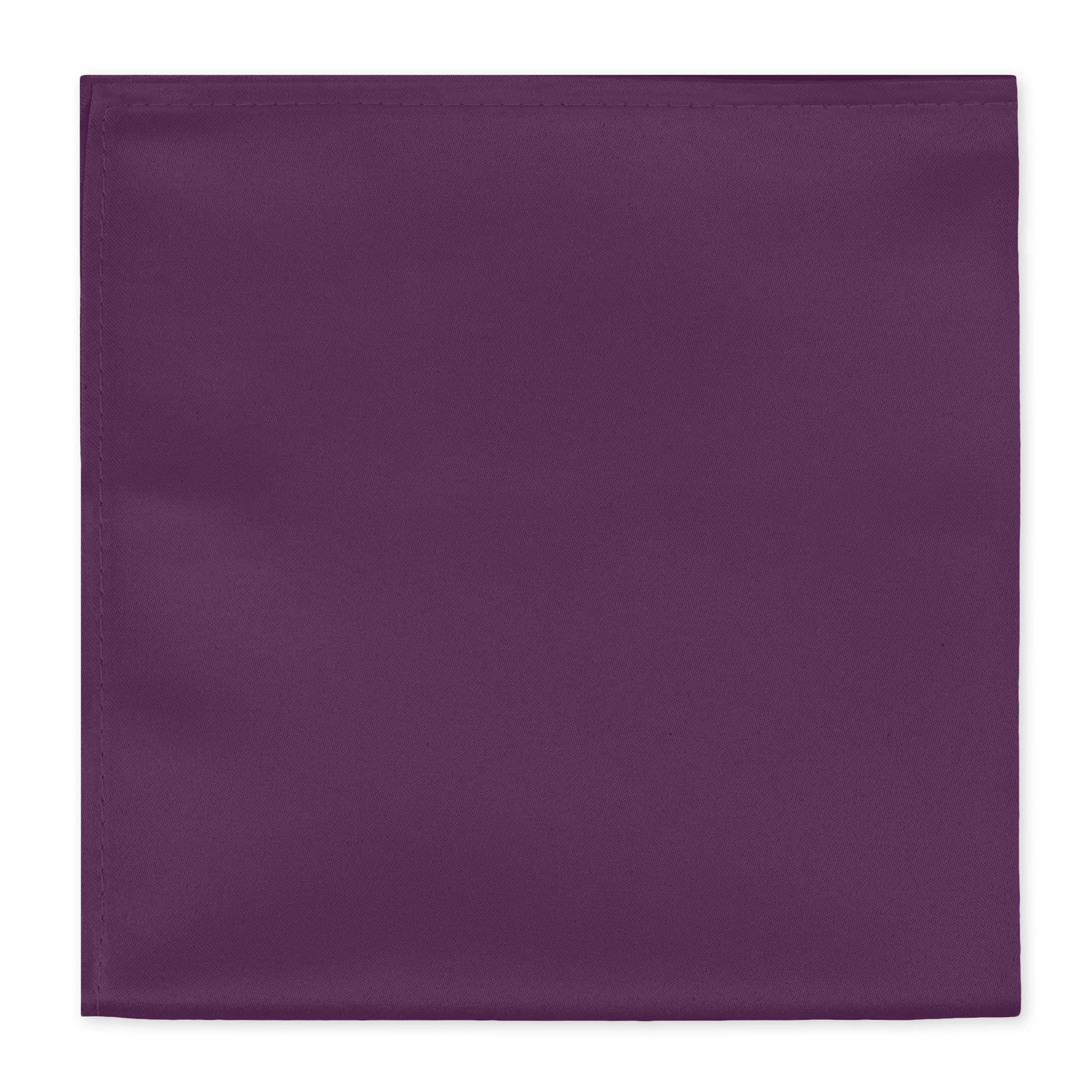 Men's Solid Color Hanky Pocket Square Handkerchief - Eggplant Purple