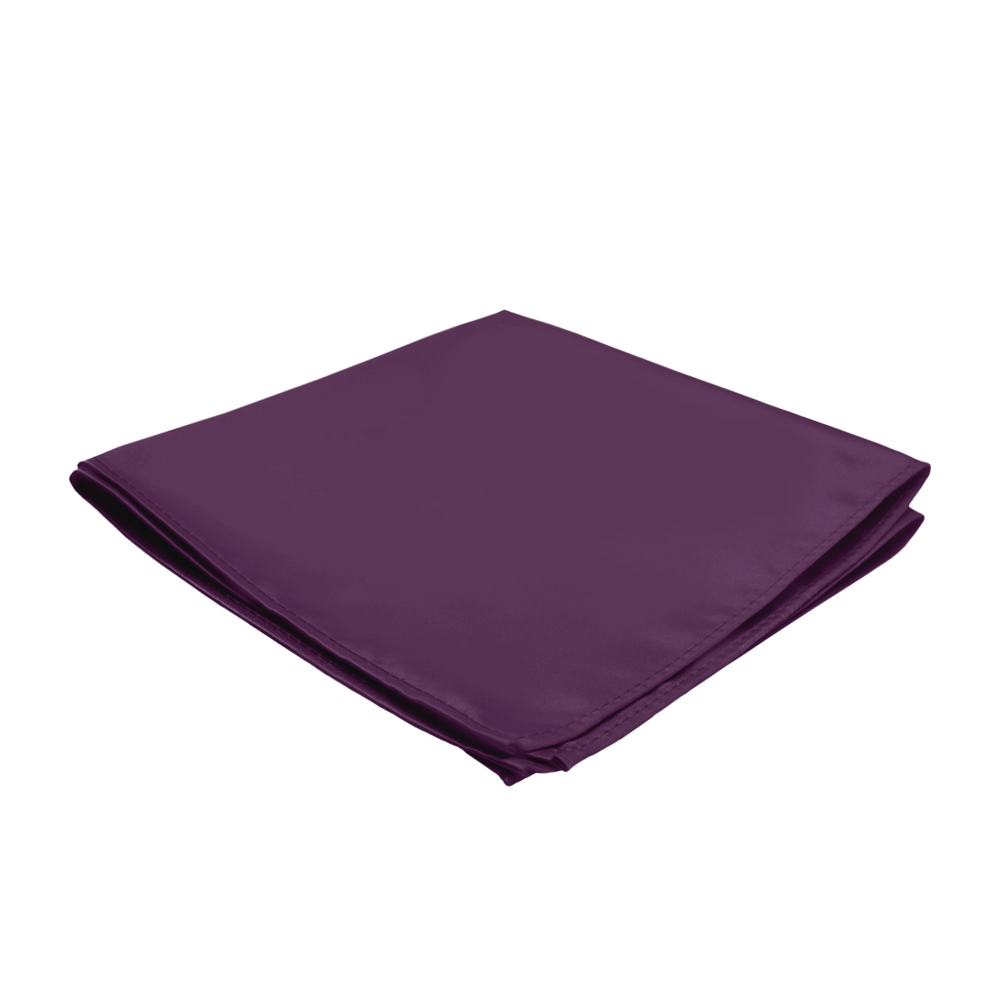 Men's Solid Color Hanky Pocket Square Handkerchief - Eggplant Purple