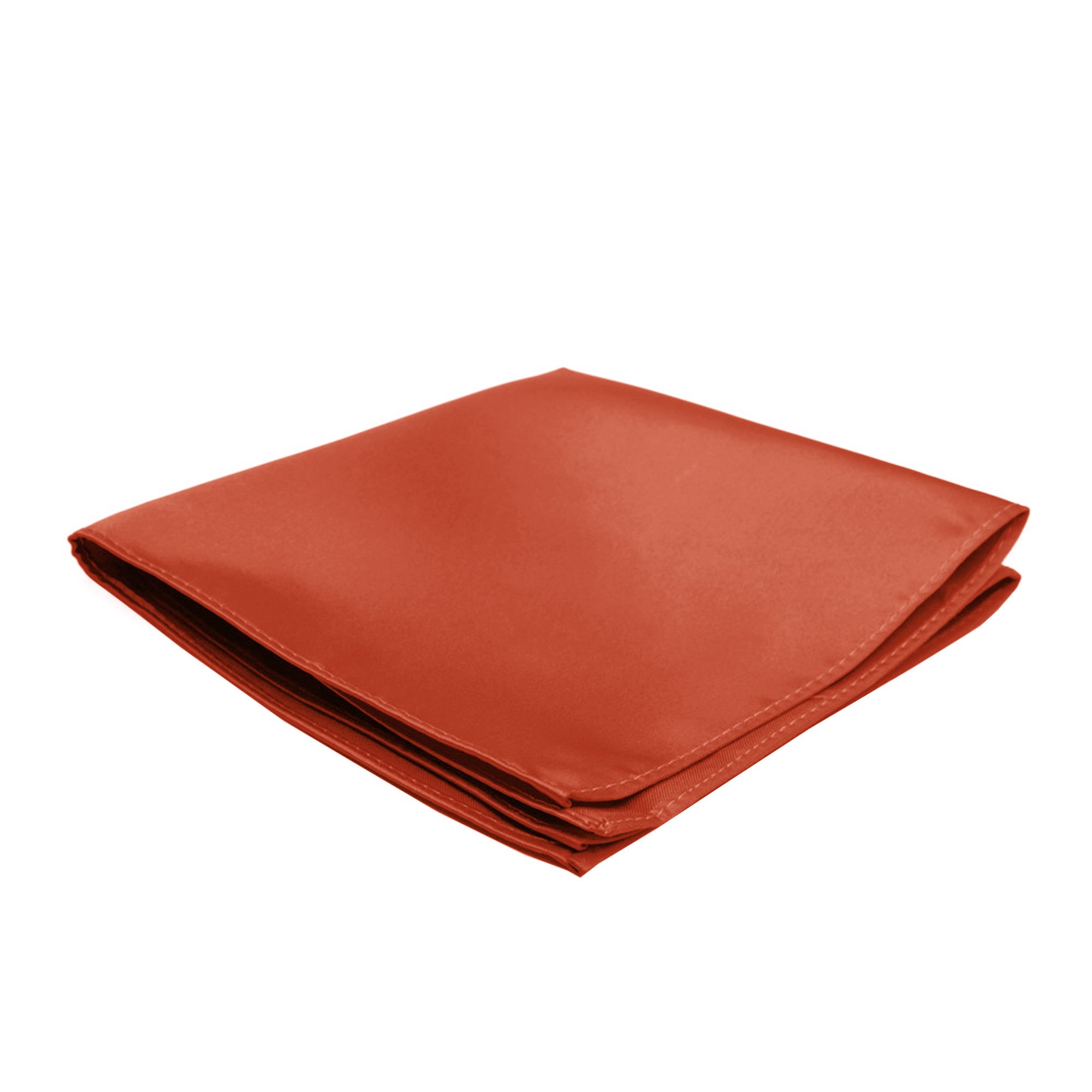 Men's Solid Color Hanky Pocket Square Handkerchief - Rust