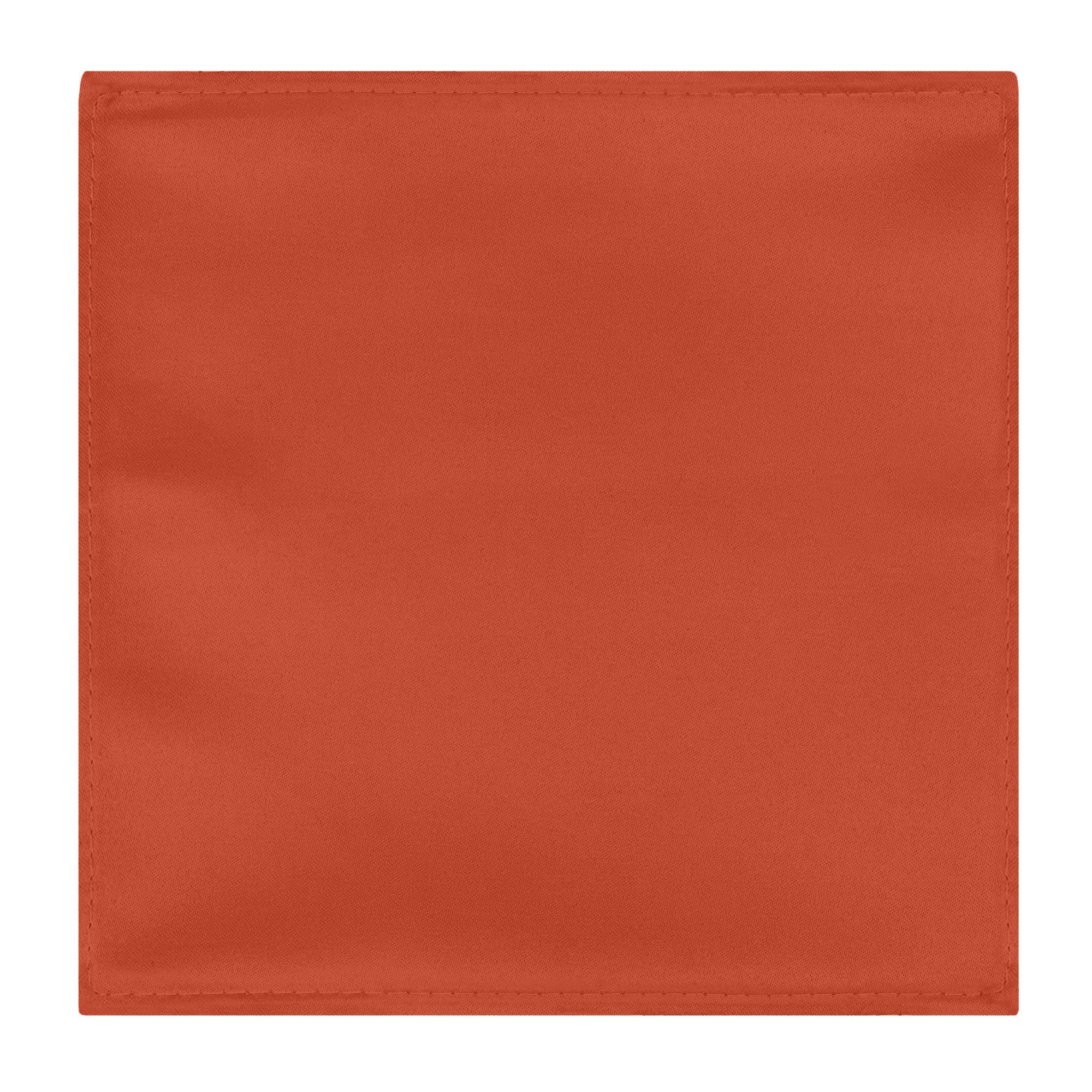 Men's Solid Color Hanky Pocket Square Handkerchief - Rust