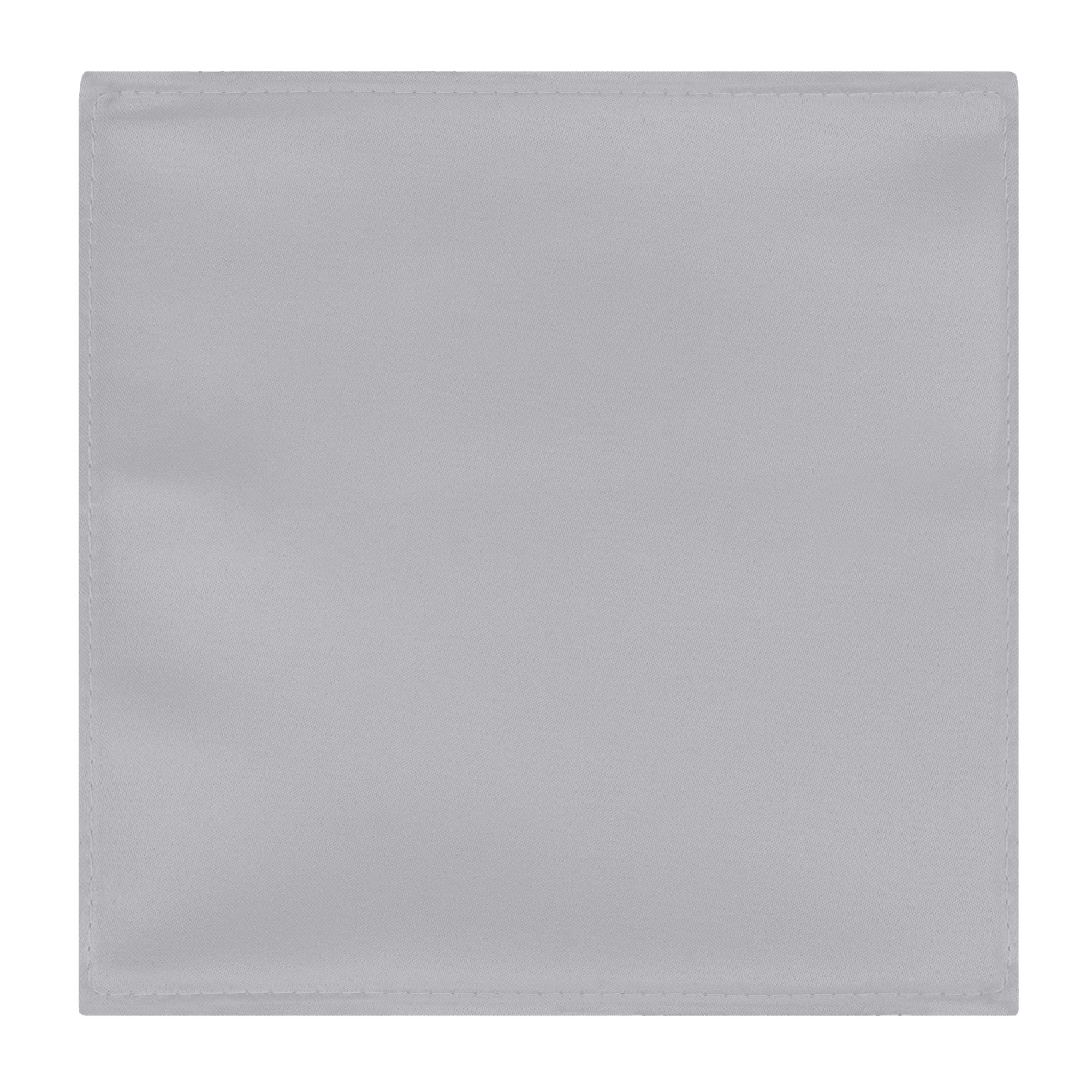 Men's Solid Color Hanky Pocket Square Handkerchief - Silver