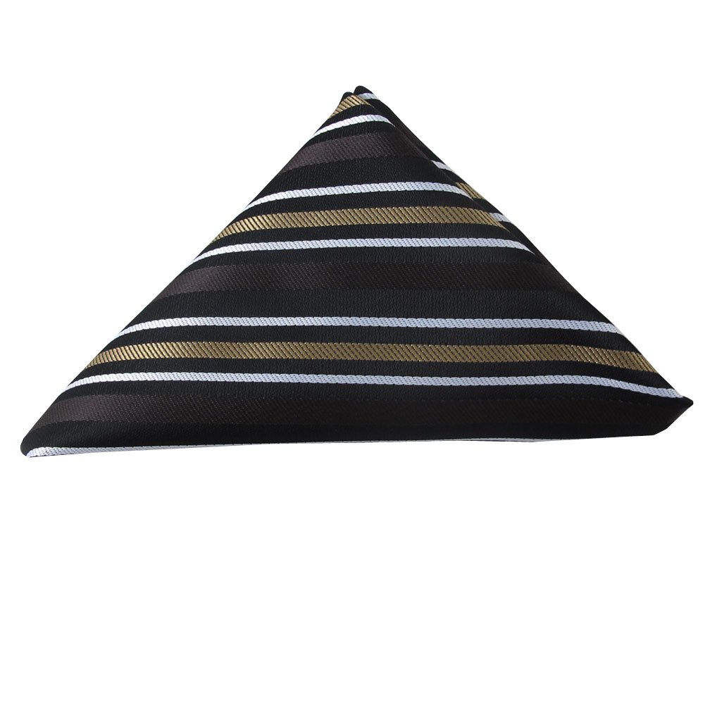 Winter Stripe Pocket Square Handkerchief - Brown